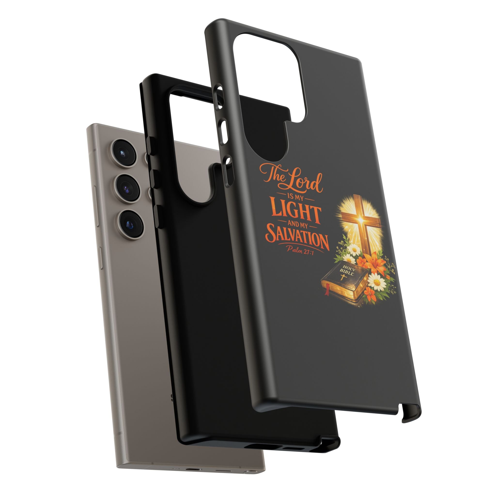 Christian Phone Case — "The Lord Is My Light and My Salvation" Bible Verse Design