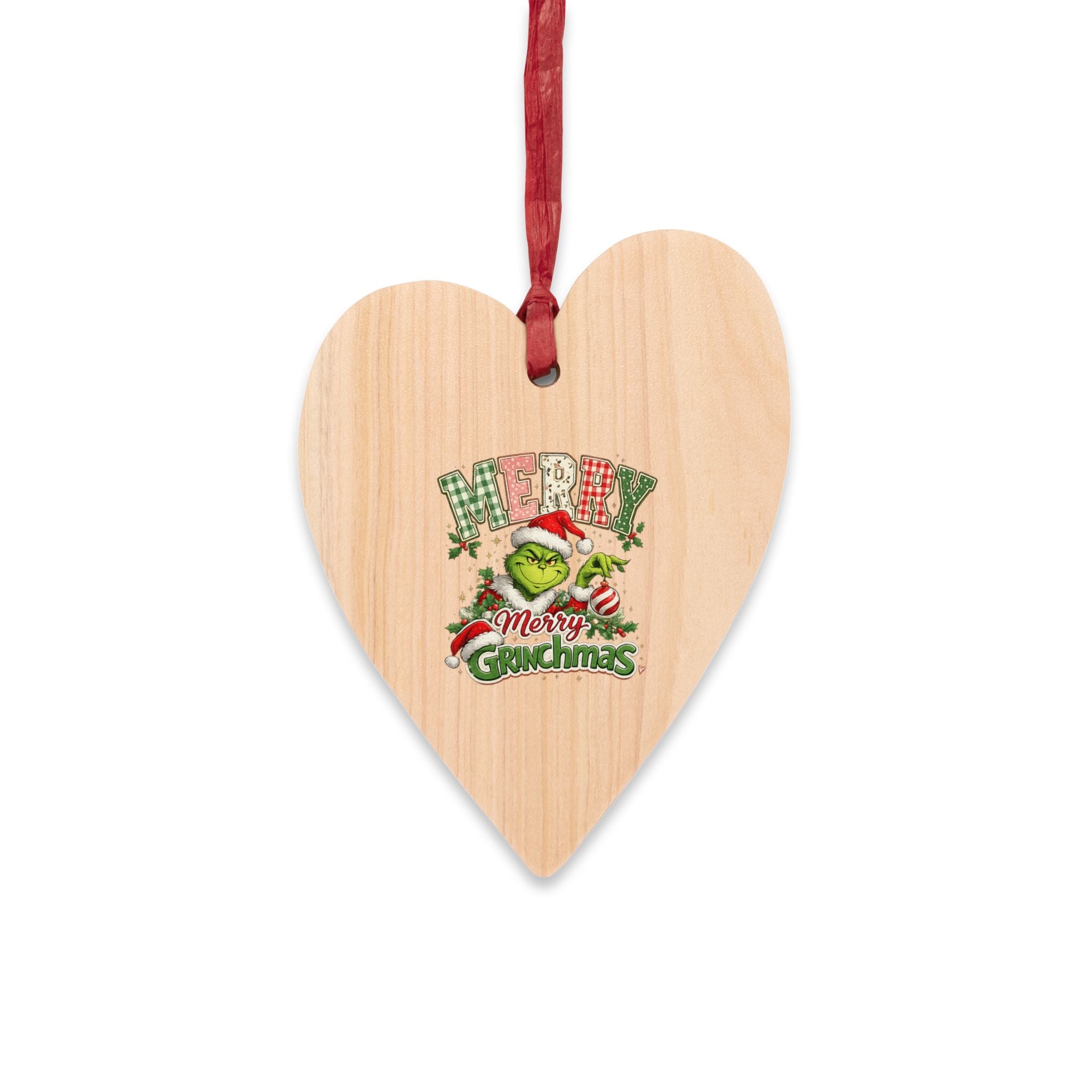 Bell Wooden Ornament – "Merry Grinchmas" Holiday Christmas Tree Decoration