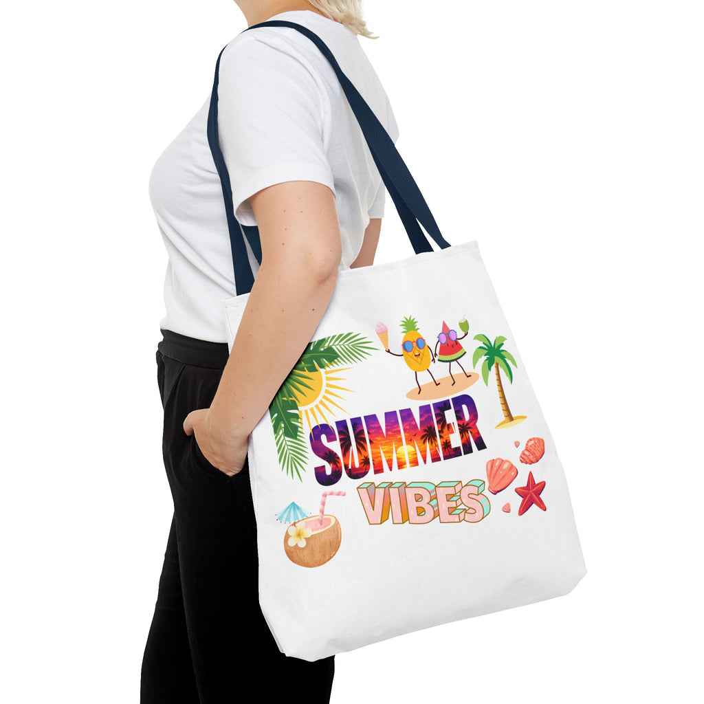 Summer Vibes Tote Bag — Pink Beach Holiday Grocery & Pool Tote