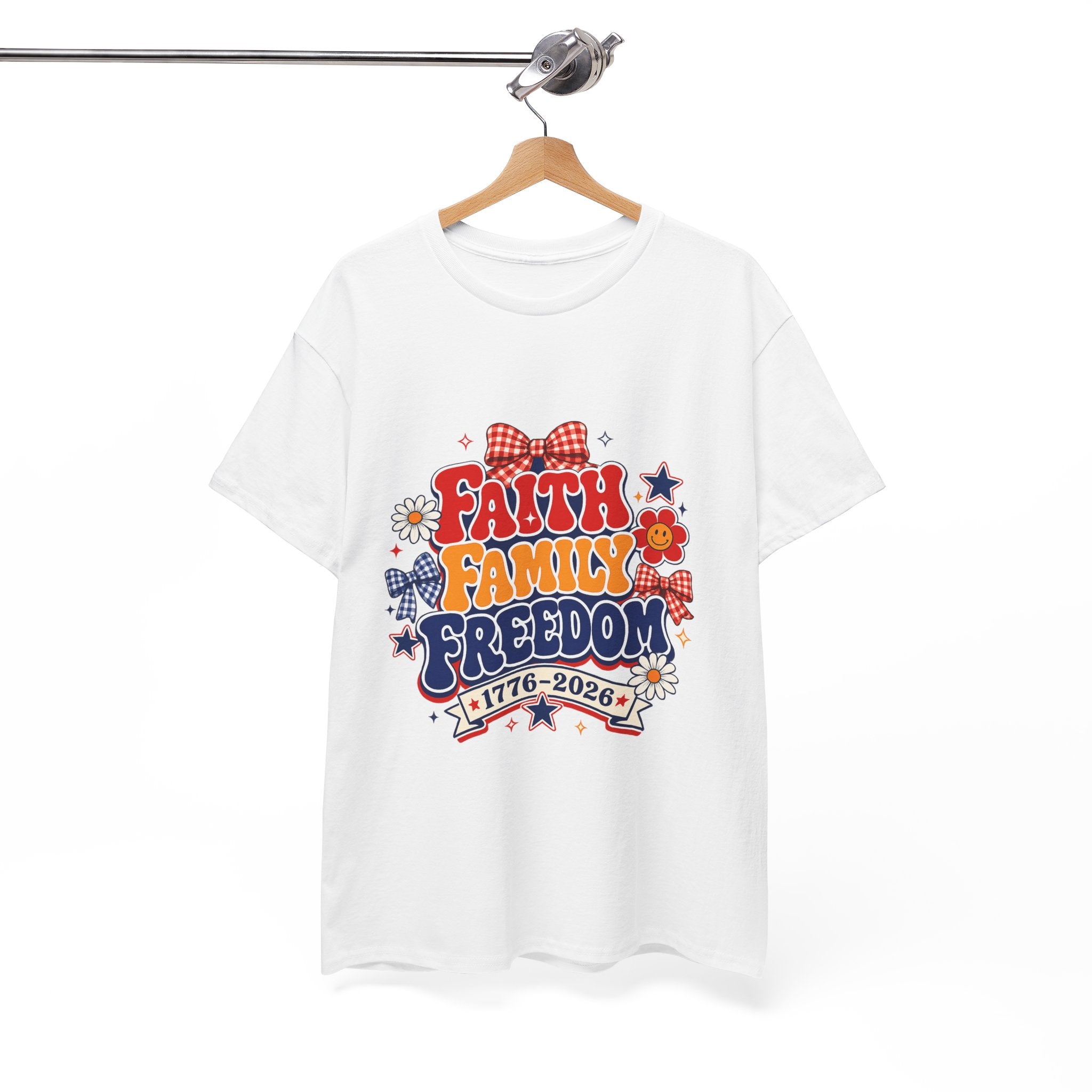 Fourth of July t-shirts - Faith Family Freedom 1776-2026 Patriotic T-Shirt — 4th of July Americana Tee
