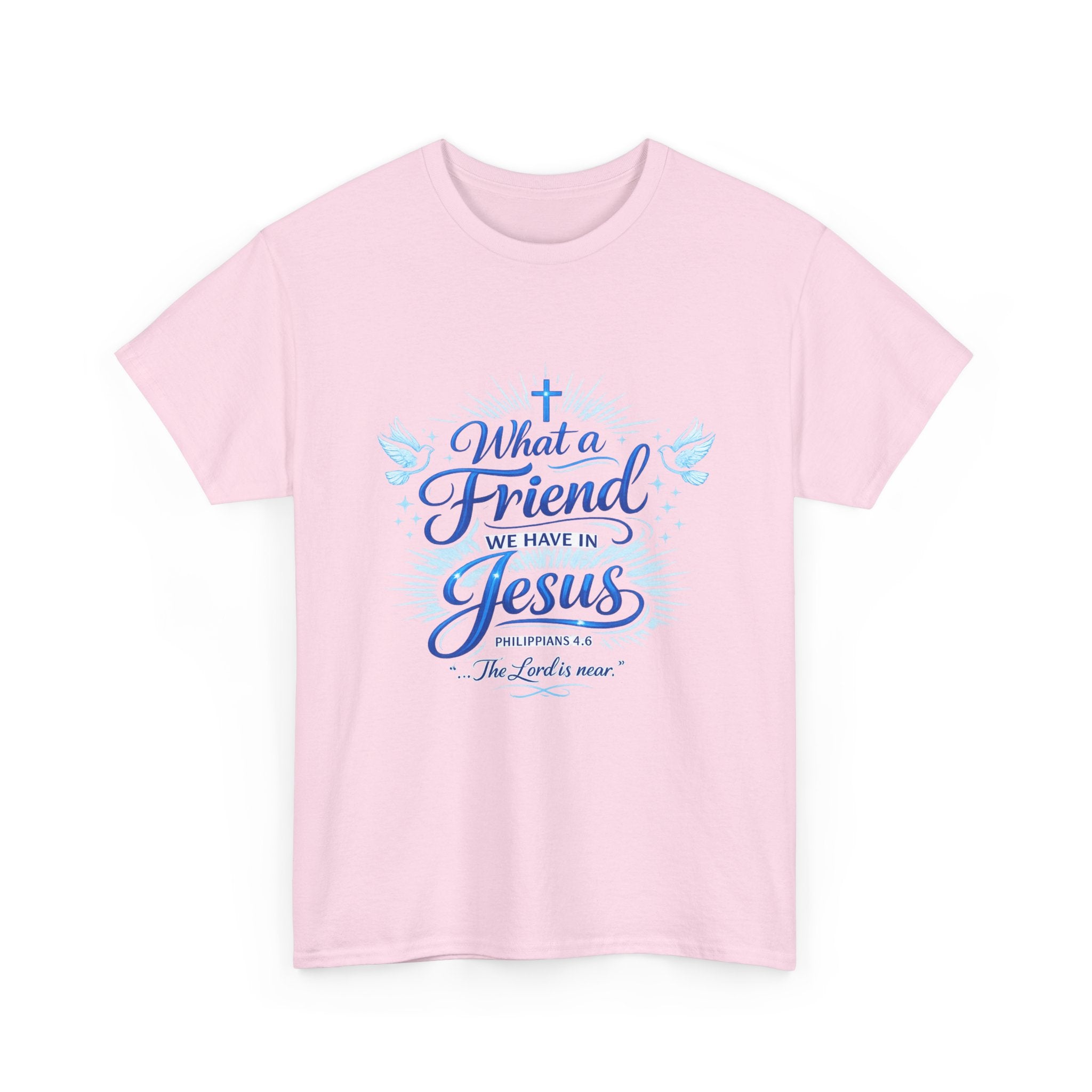 Christian Tee — “What a Friend We Have in Jesus” Inspirational Faith T-Shirt