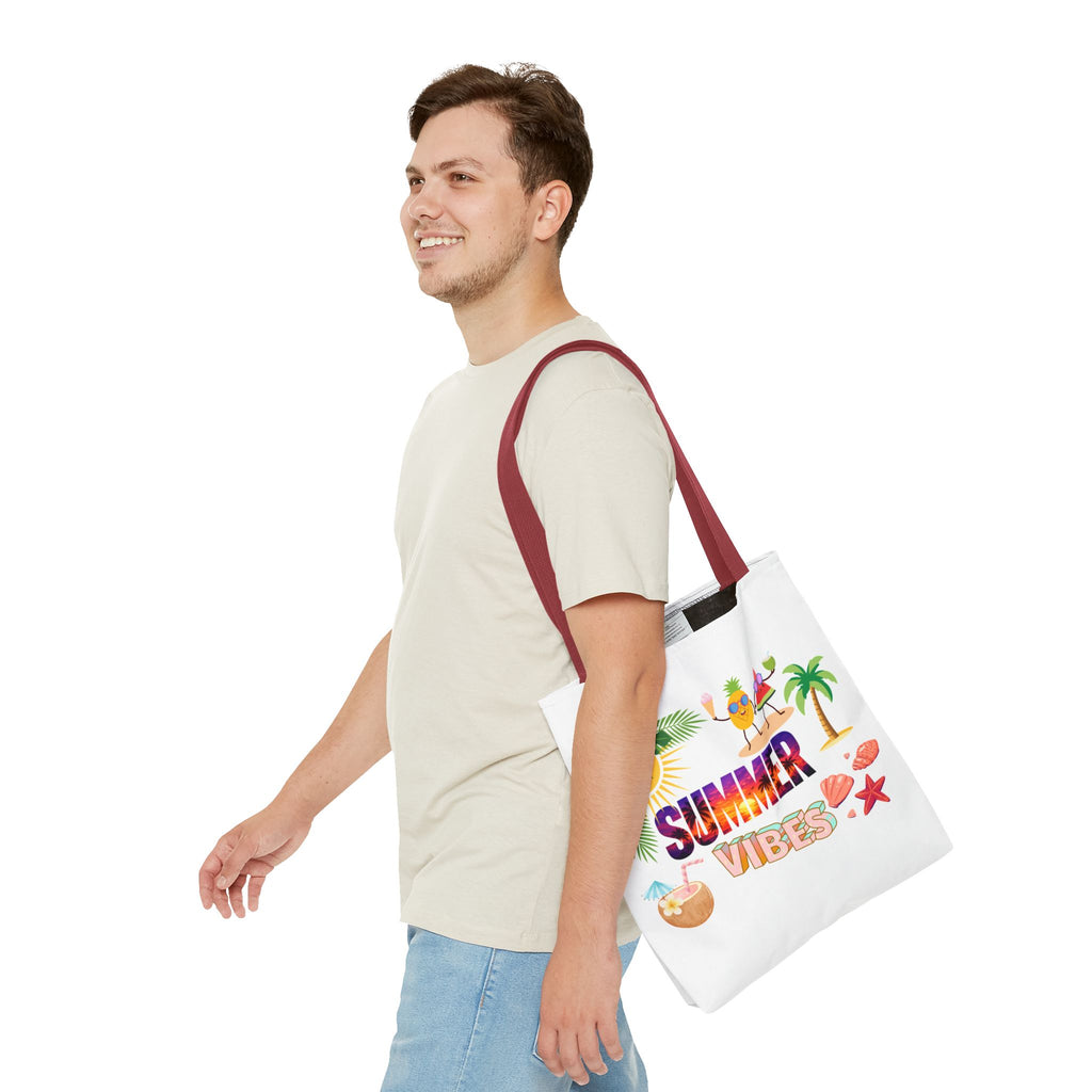 Summer Vibes Tote Bag — Pink Beach Holiday Grocery & Pool Tote