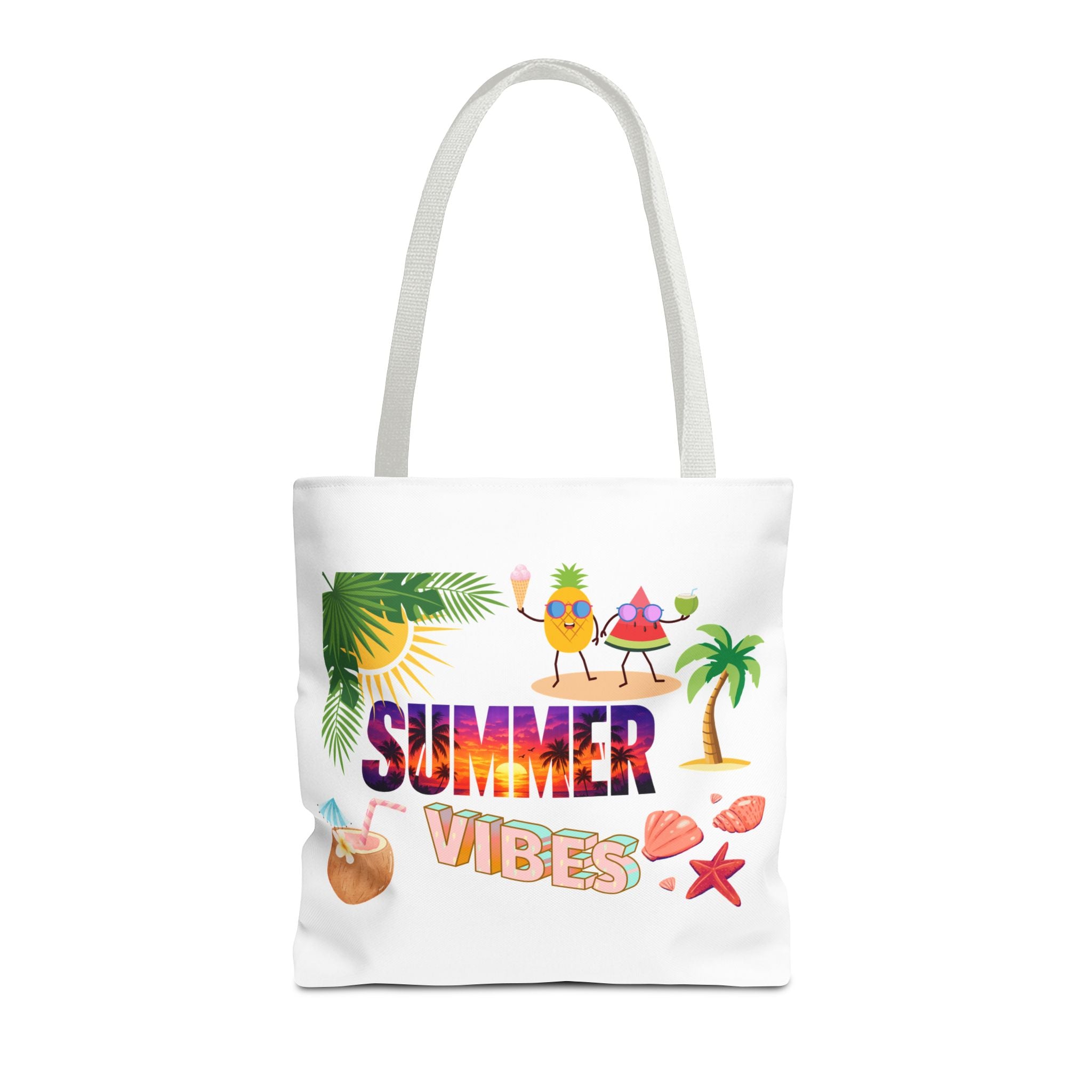 Summer Vibes Tote Bag — Pink Beach Holiday Grocery & Pool Tote