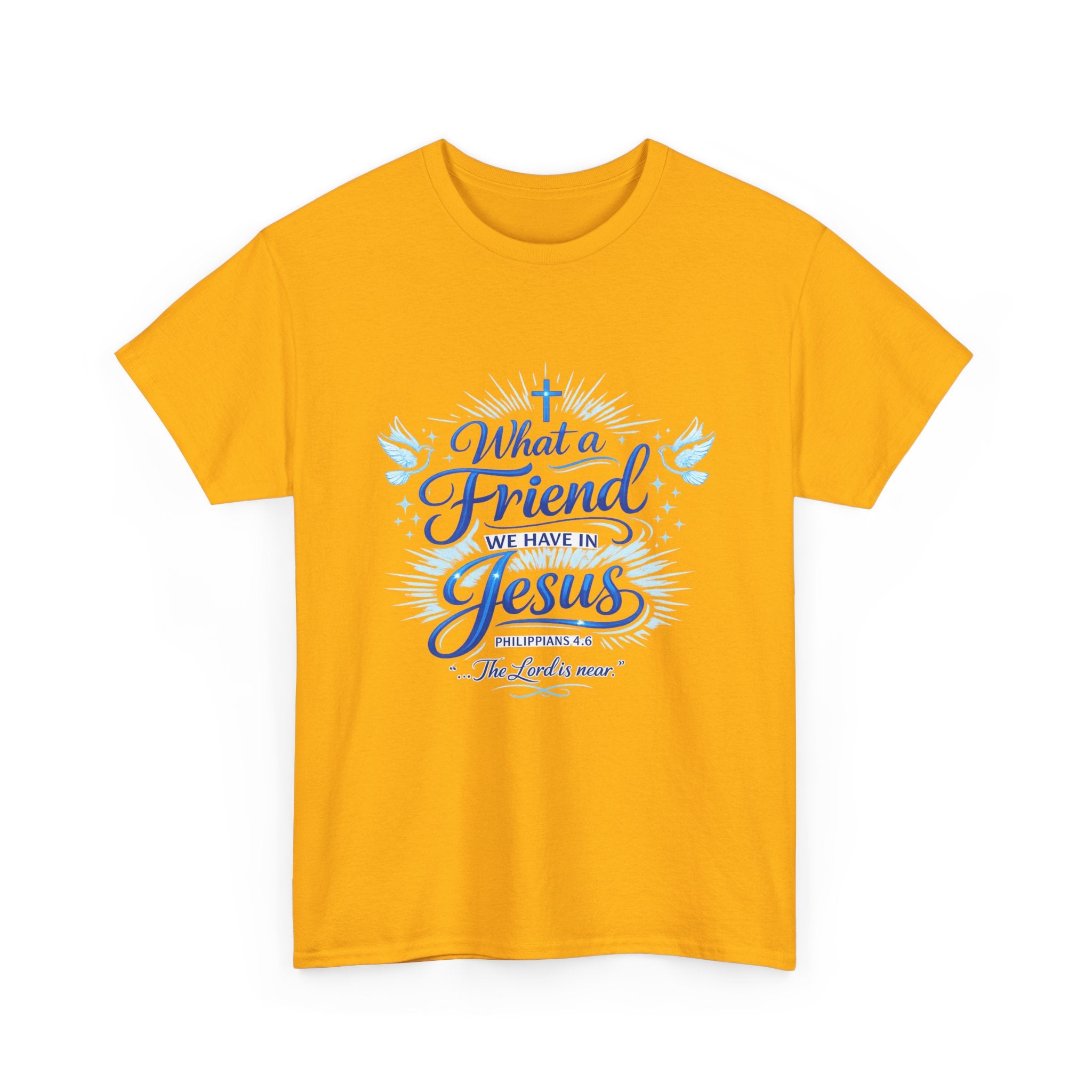 Christian Tee — “What a Friend We Have in Jesus” Inspirational Faith T-Shirt