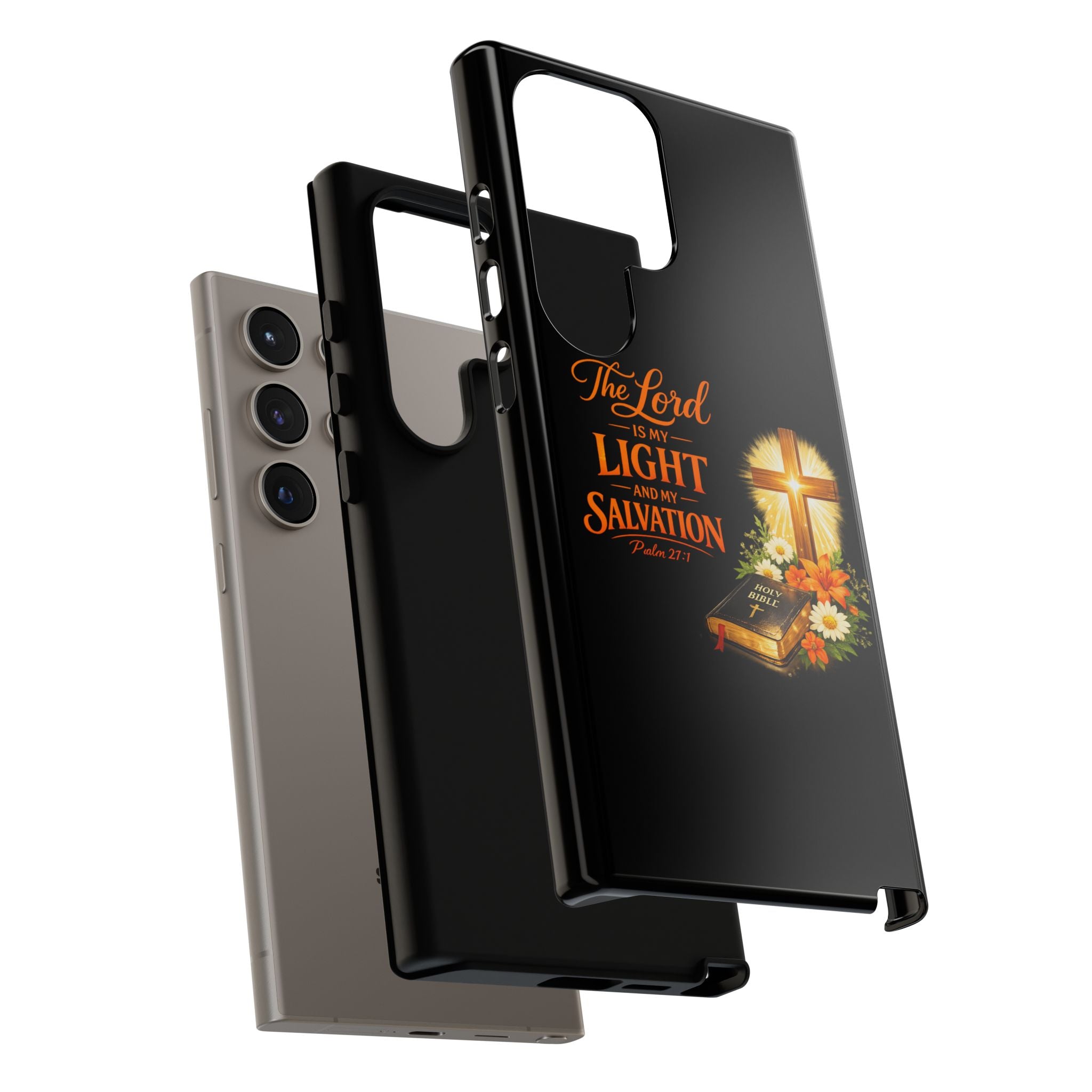 Christian Phone Case — "The Lord Is My Light and My Salvation" Bible Verse Design