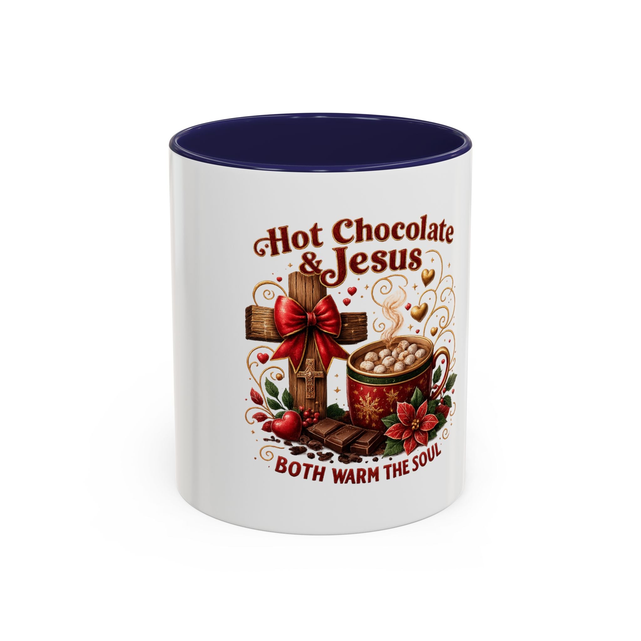 Hot Chocolate & Jesus Mug — "Both Warm the Soul" Accent Coffee Mug
