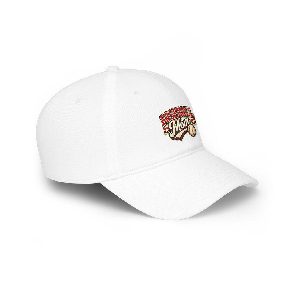 Baseball Mom hat – Low Profile Red Baseball Hat with 'Baseball Mom' Retro Logo