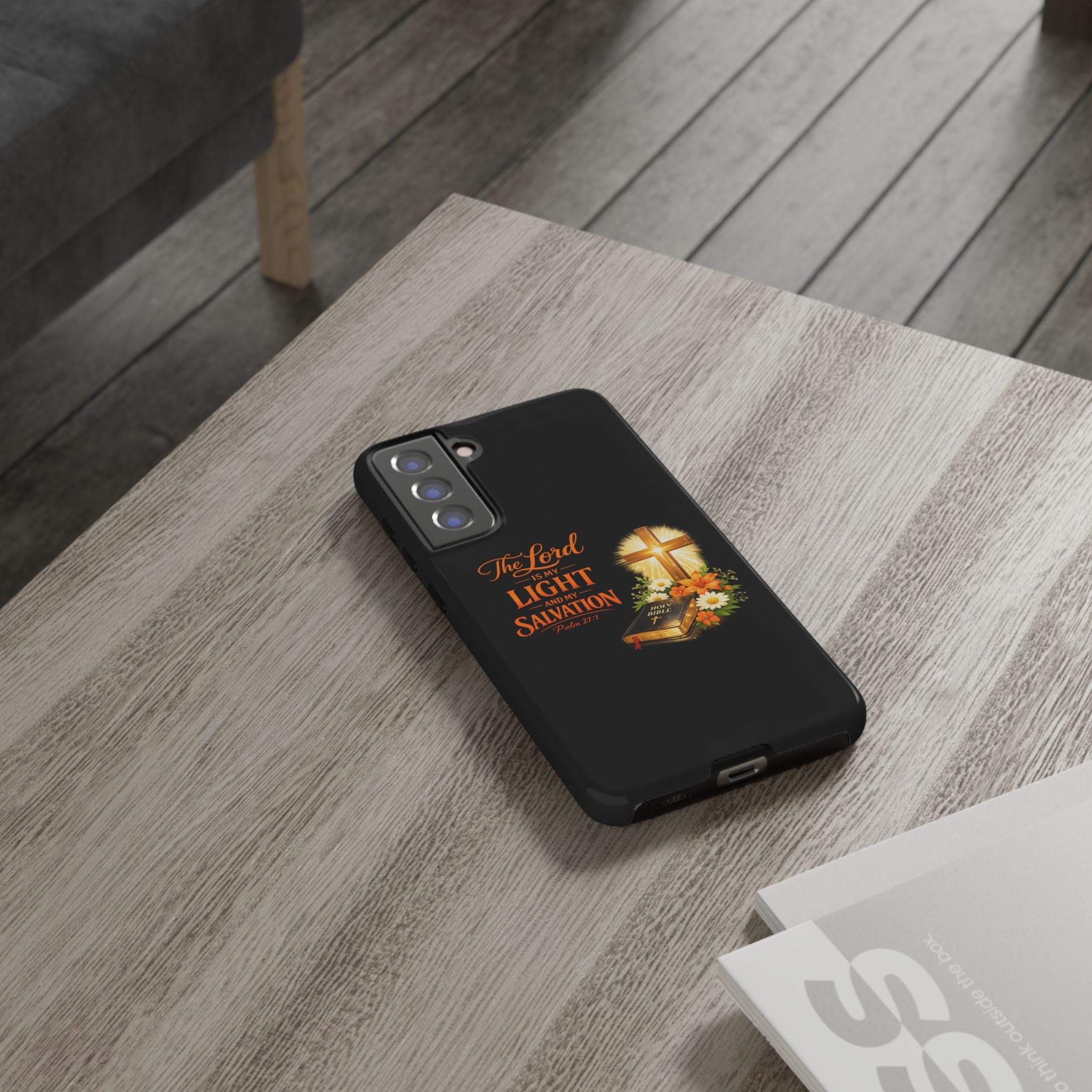 Christian Phone Case — "The Lord Is My Light and My Salvation" Bible Verse Design