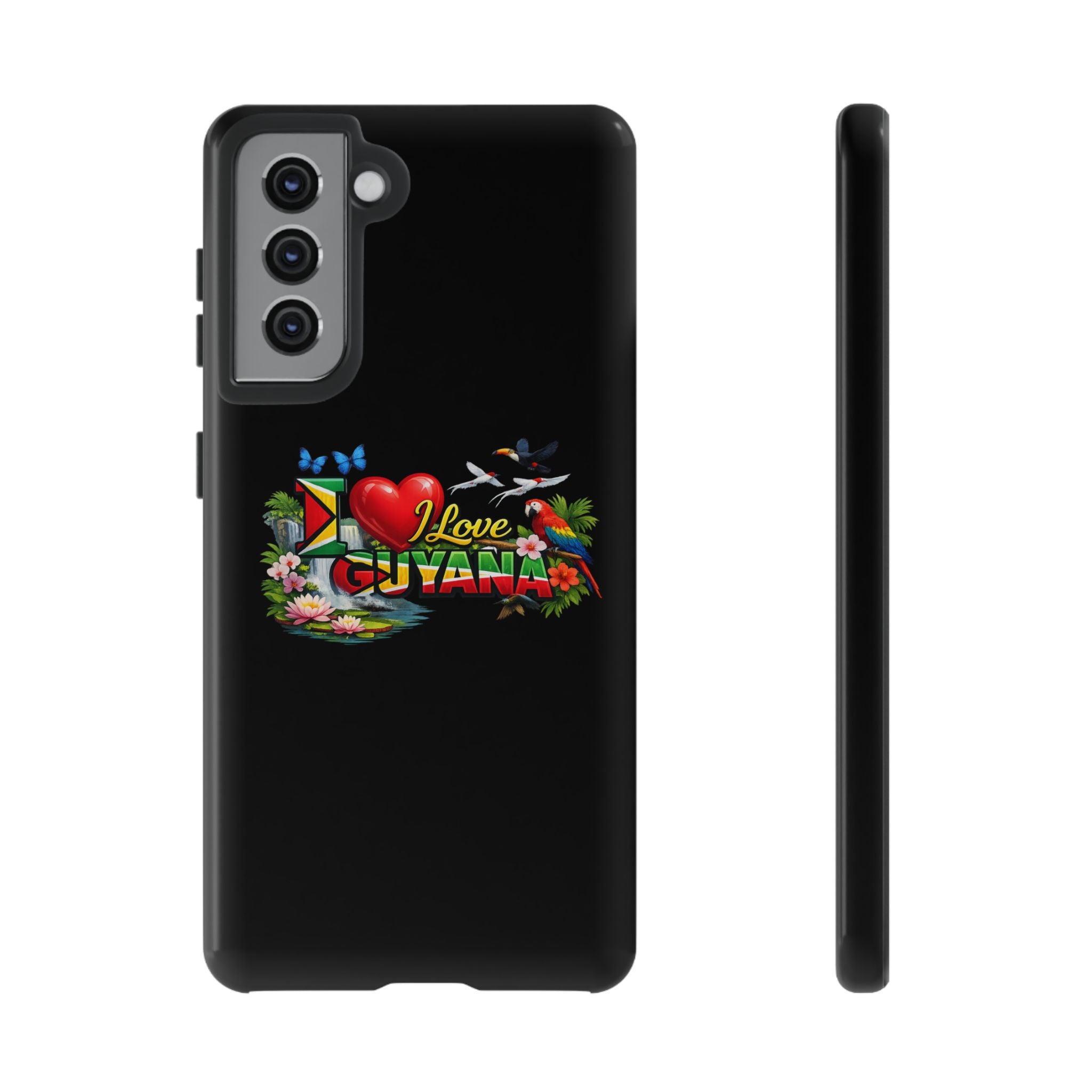 Phone case I Love Guyana Phone Case — Tough Protective Tropical Flag Design