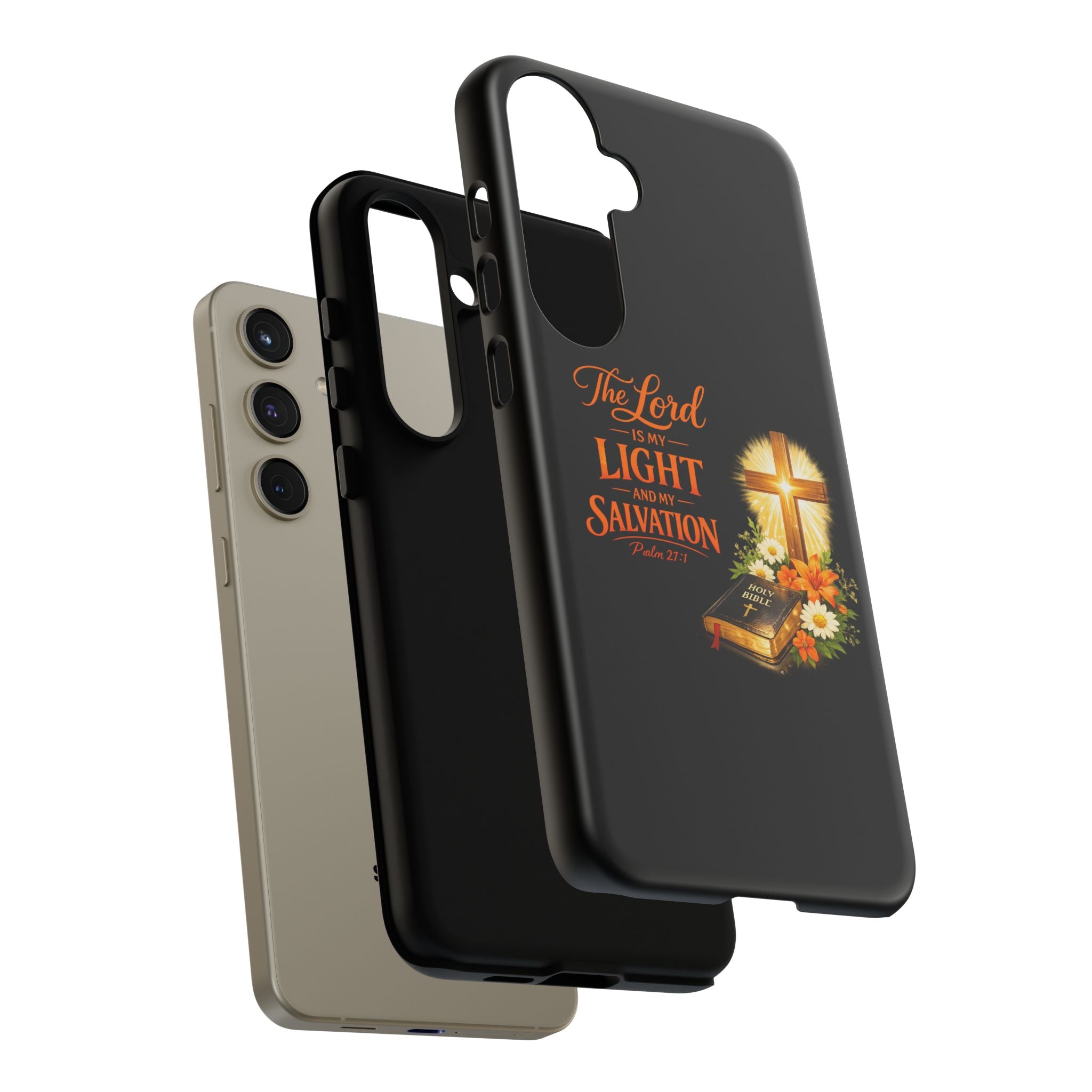 Christian Phone Case — "The Lord Is My Light and My Salvation" Bible Verse Design