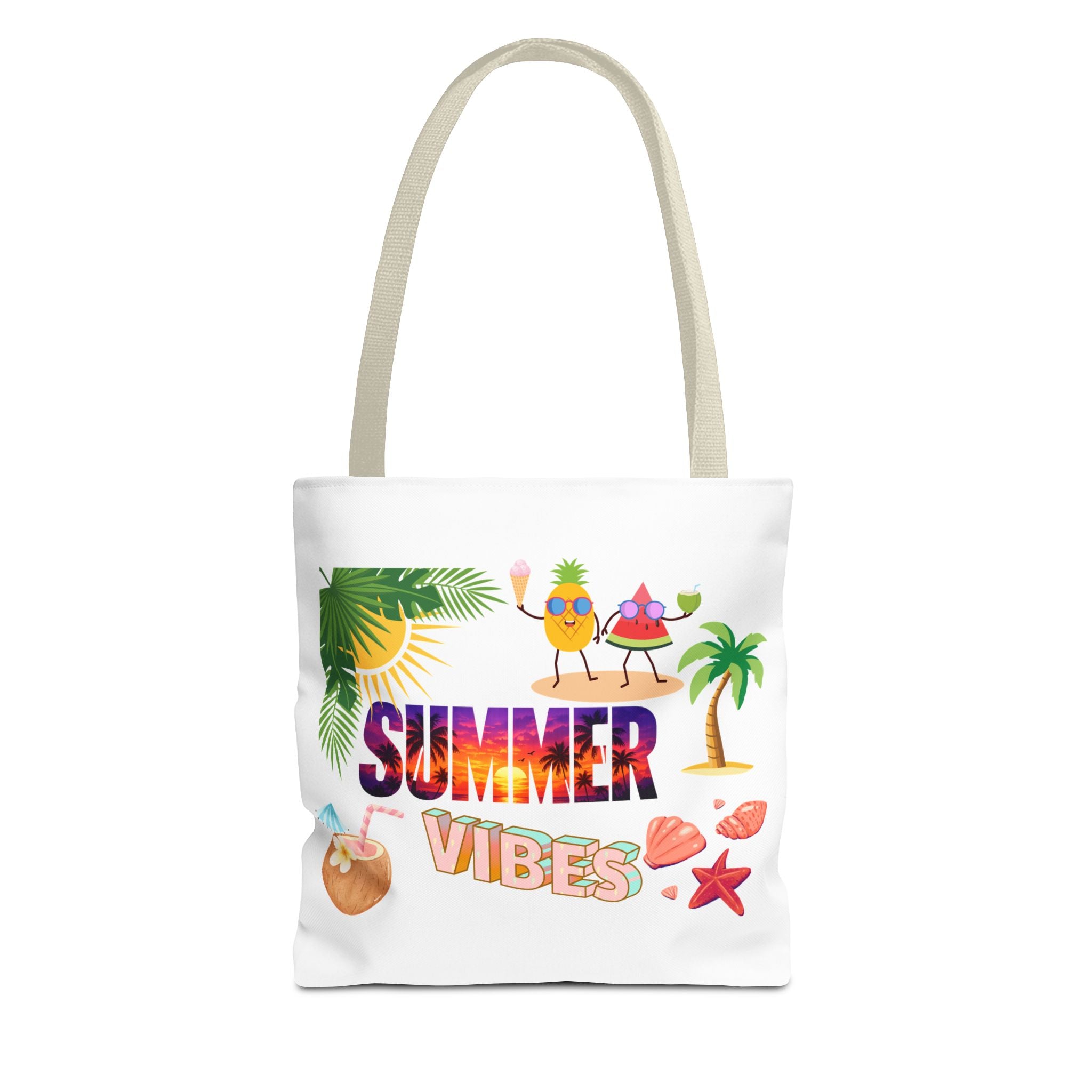 Summer Vibes Tote Bag — Pink Beach Holiday Grocery & Pool Tote