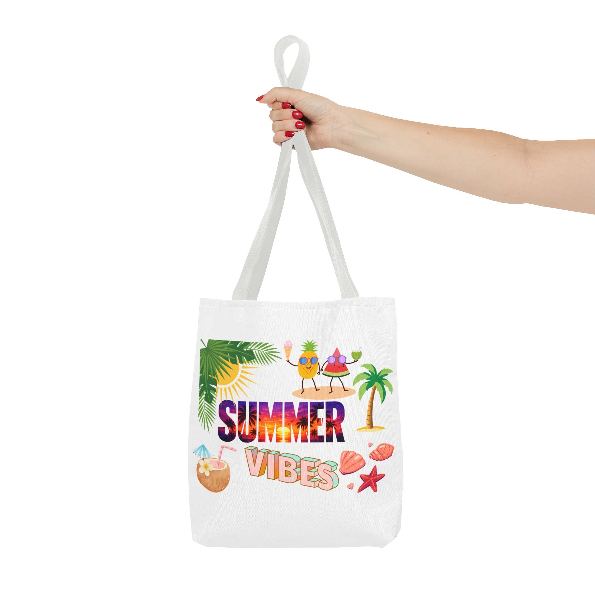 Summer Vibes Tote Bag — Pink Beach Holiday Grocery & Pool Tote