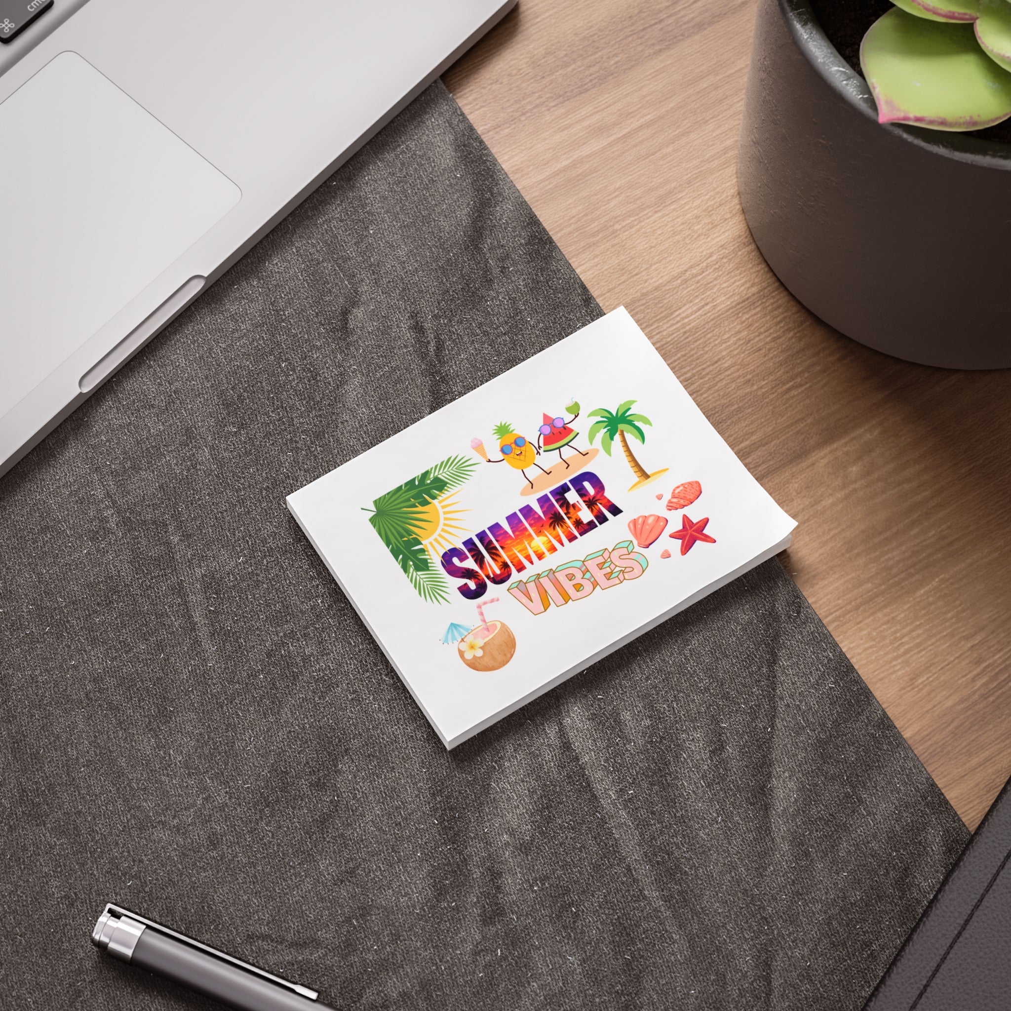 Summer Vibes Post-it Note Pad — Tropical Sticky Notes for Beach Lovers