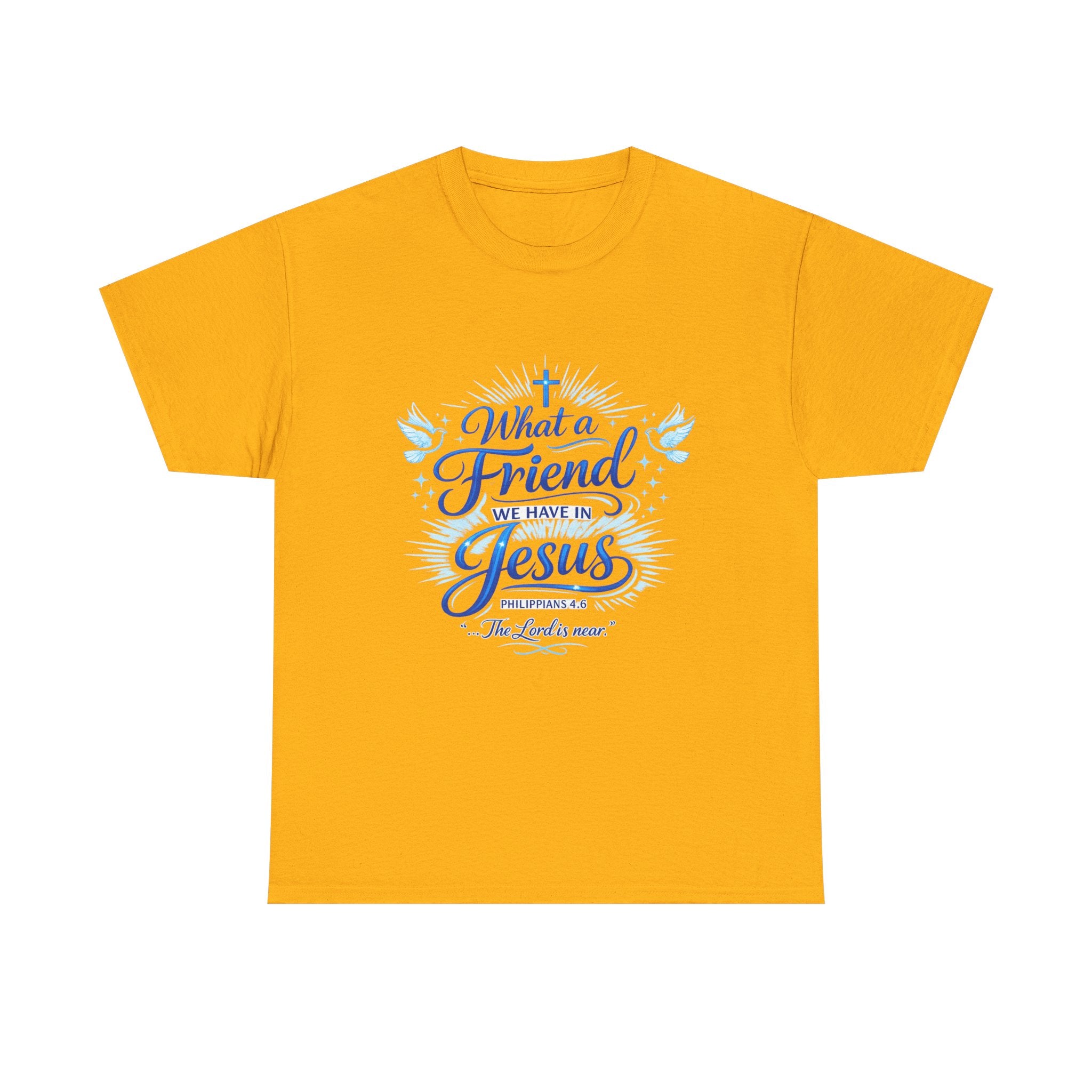 Christian Tee — “What a Friend We Have in Jesus” Inspirational Faith T-Shirt
