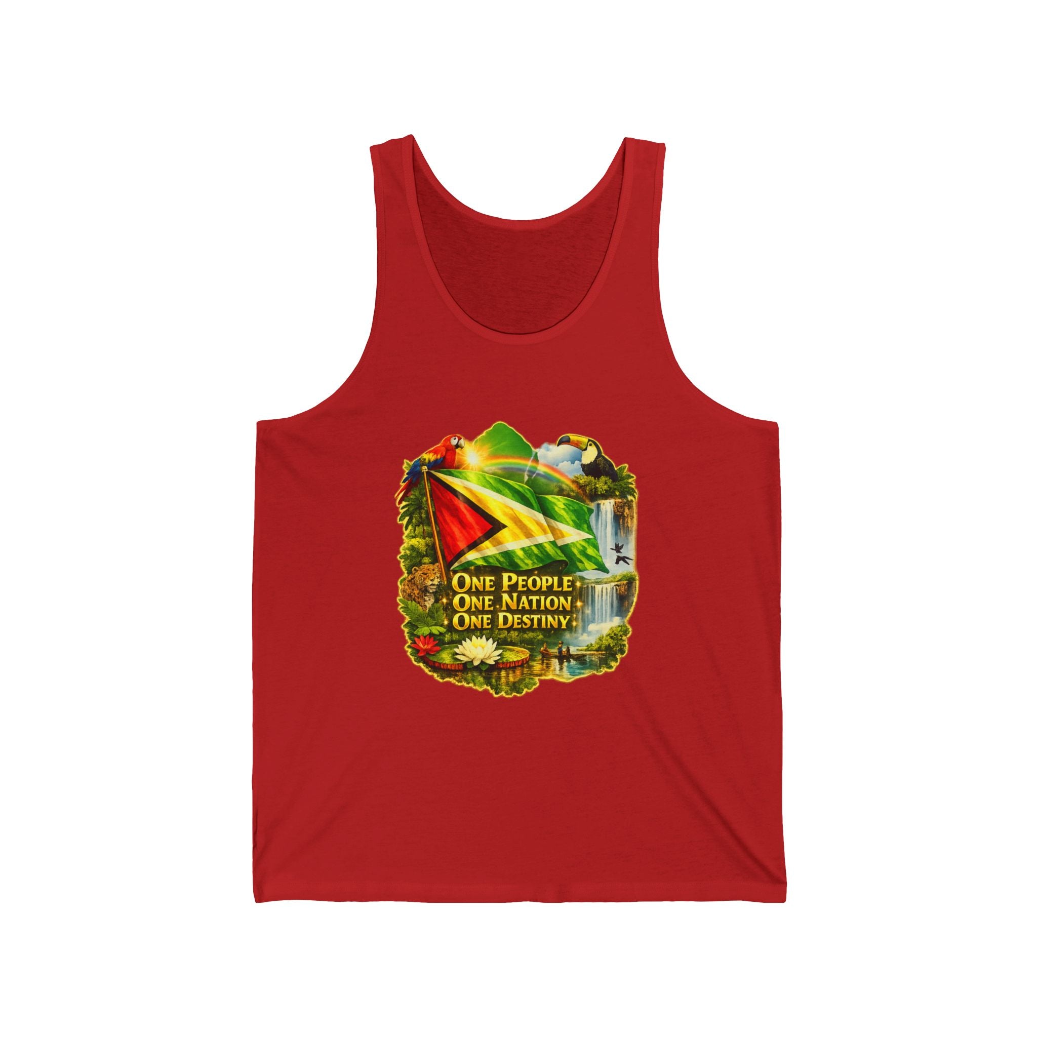 Tank Top  vest Guyana flag design — "One People, One Nation, One Destiny" Patriotic Jersey