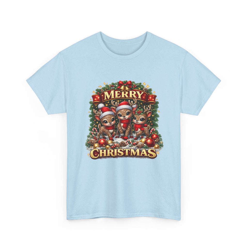 Christmas Reindeer Crew Tee — Merry Christmas Holiday Graphic T-Shirt