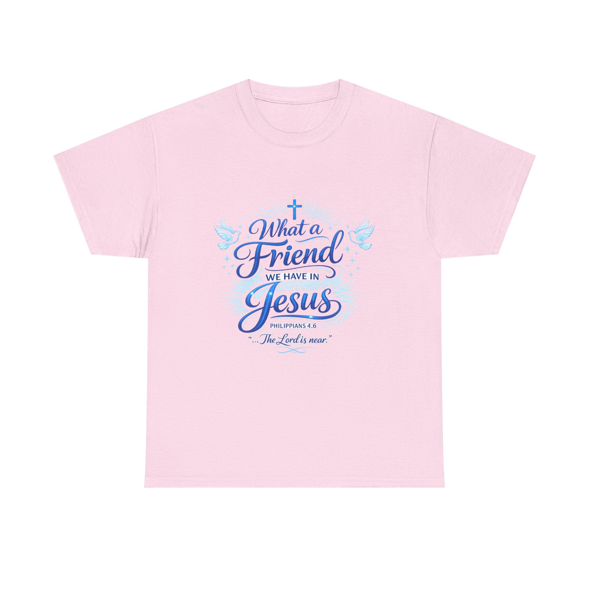 Christian Tee — “What a Friend We Have in Jesus” Inspirational Faith T-Shirt