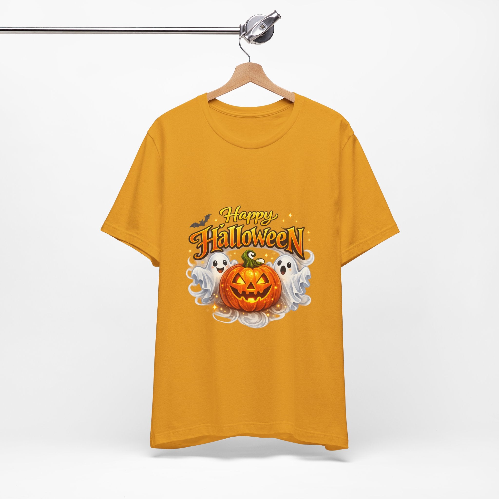 Halloween Pumpkin & Ghosts T-Shirt — "Happy Halloween" Graphic Tee