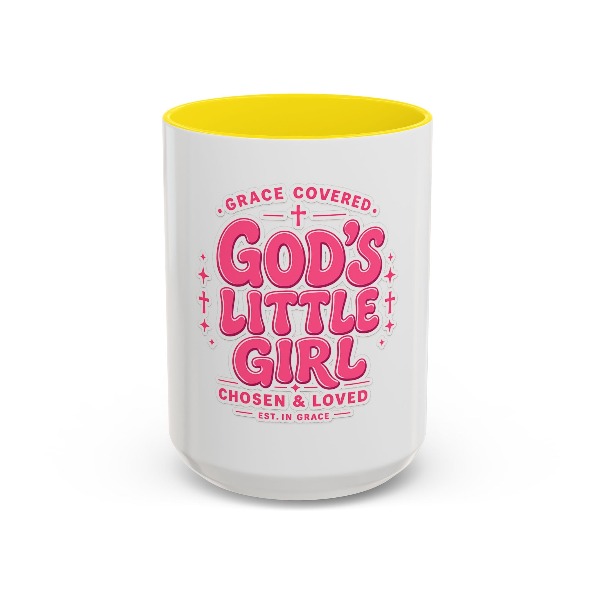 Coffee Mugs Faith/ Inspiration mugs God's Little Girl Accent Coffee Mug – Faith-based Pink Christian Gift (11/15oz)