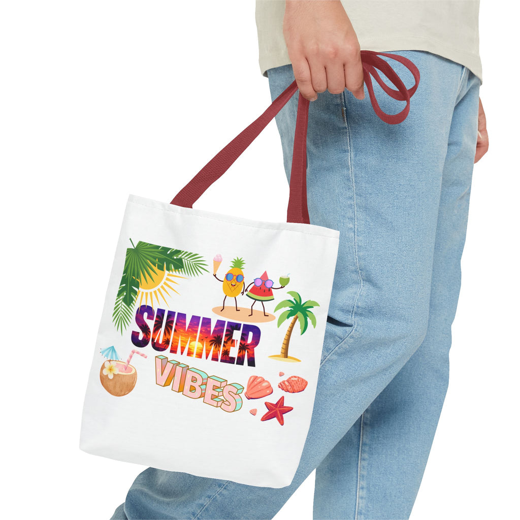 Summer Vibes Tote Bag — Pink Beach Holiday Grocery & Pool Tote