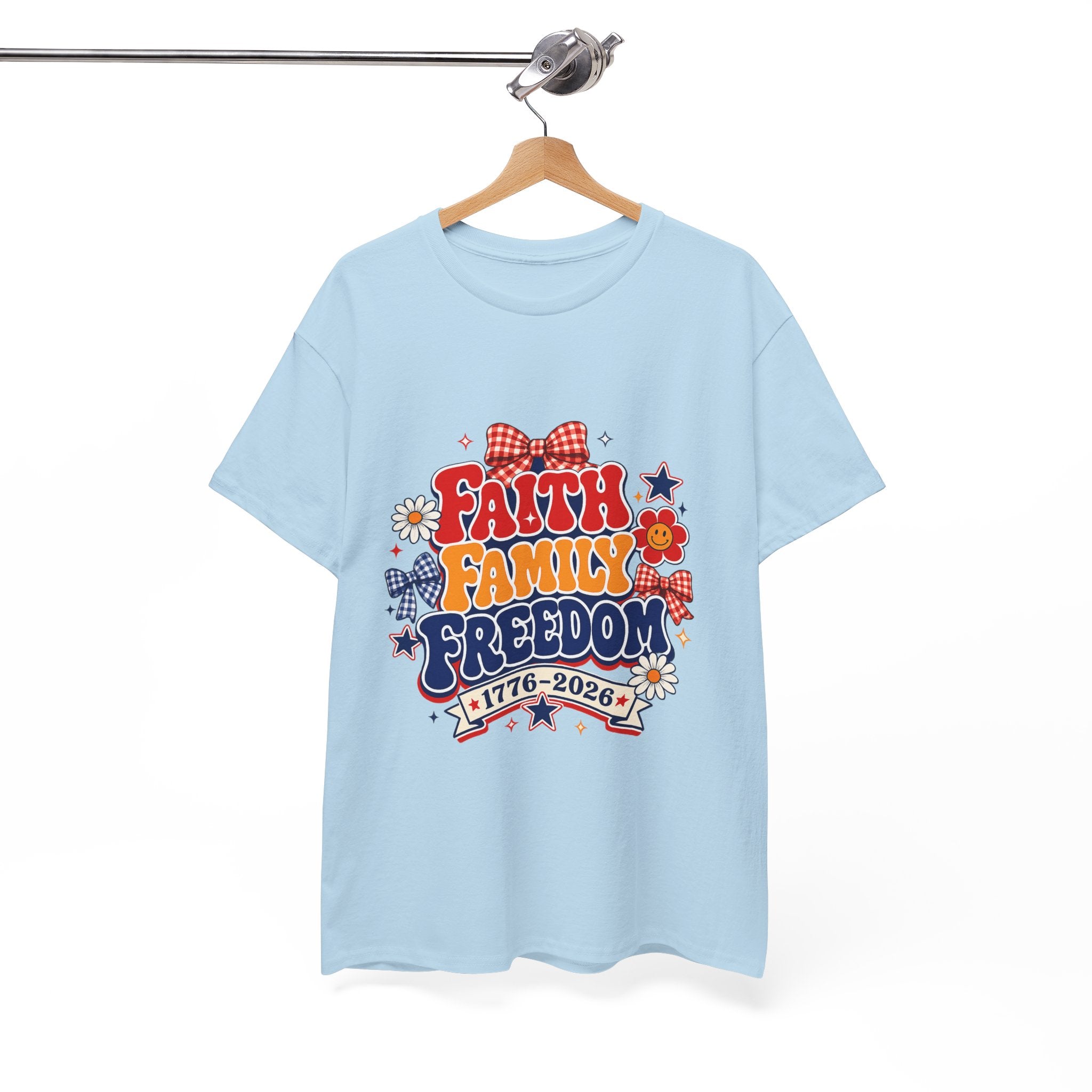 Fourth of July t-shirts - Faith Family Freedom 1776-2026 Patriotic T-Shirt — 4th of July Americana Tee
