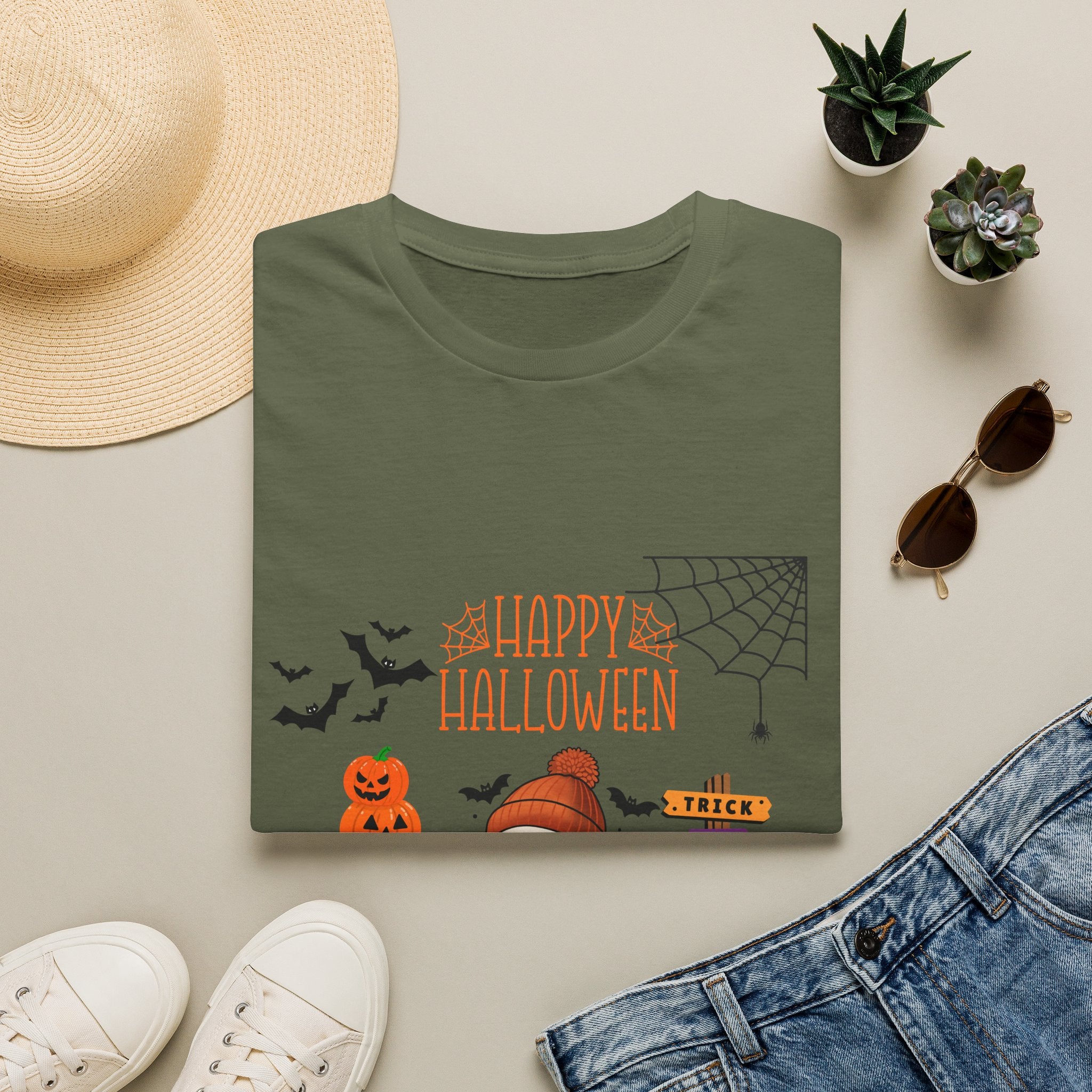 Halloween Cute Pumpkin Tee — "Happy Halloween" Graphic T-Shirt