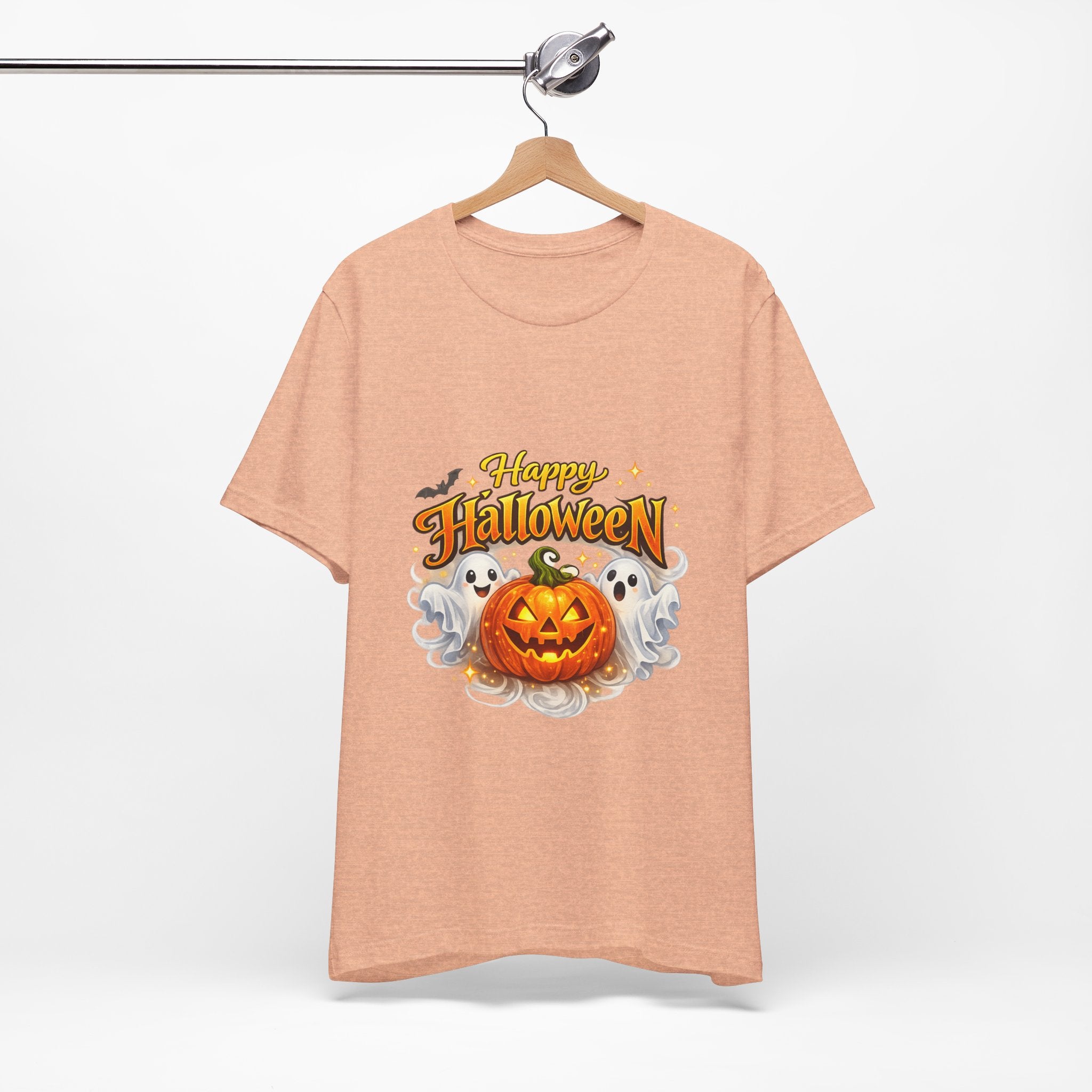 Halloween Pumpkin & Ghosts T-Shirt — "Happy Halloween" Graphic Tee
