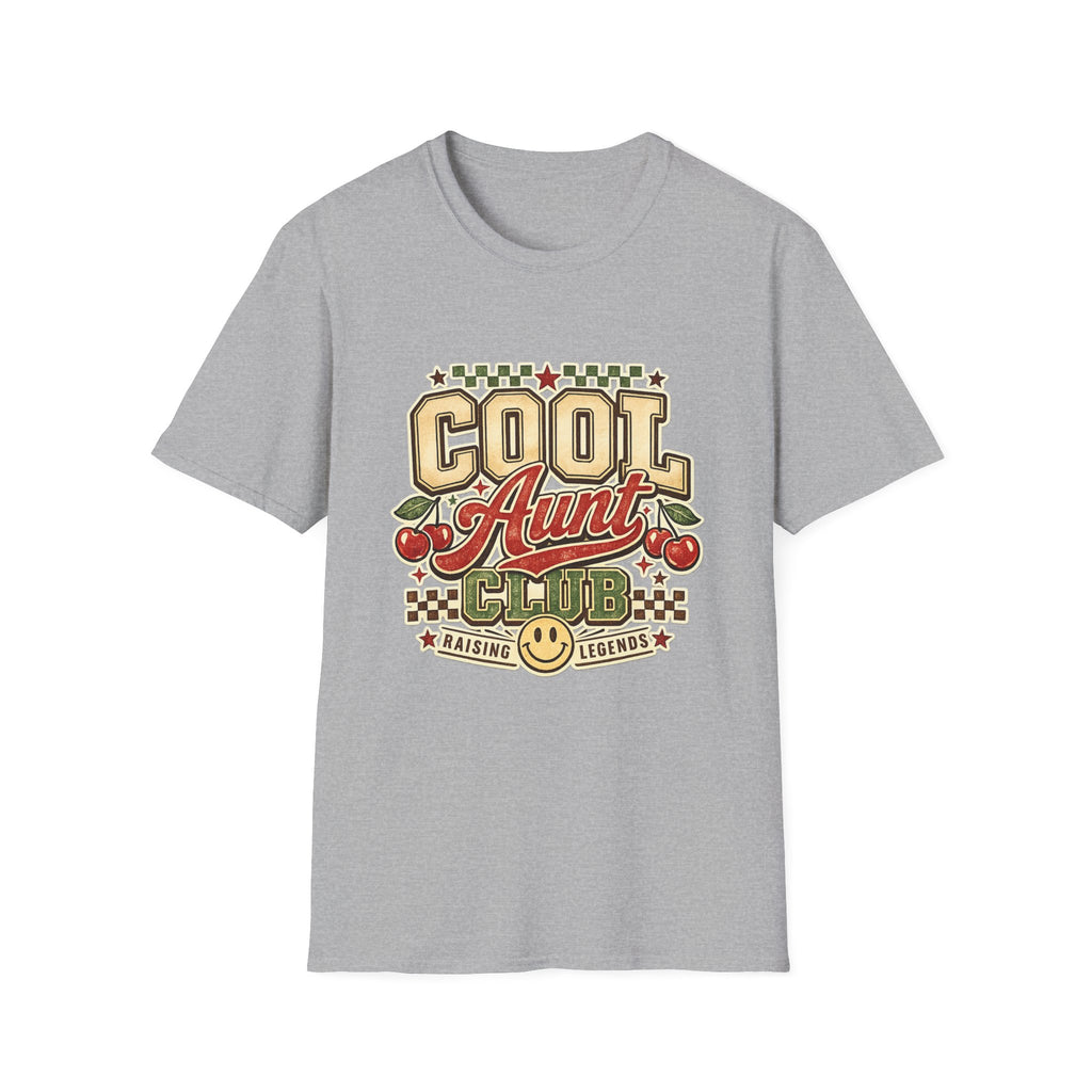 Cherries Pop T-Shirt Aunt Club Vintage Cherry Graphic Tee for Fun-Loving Aunts