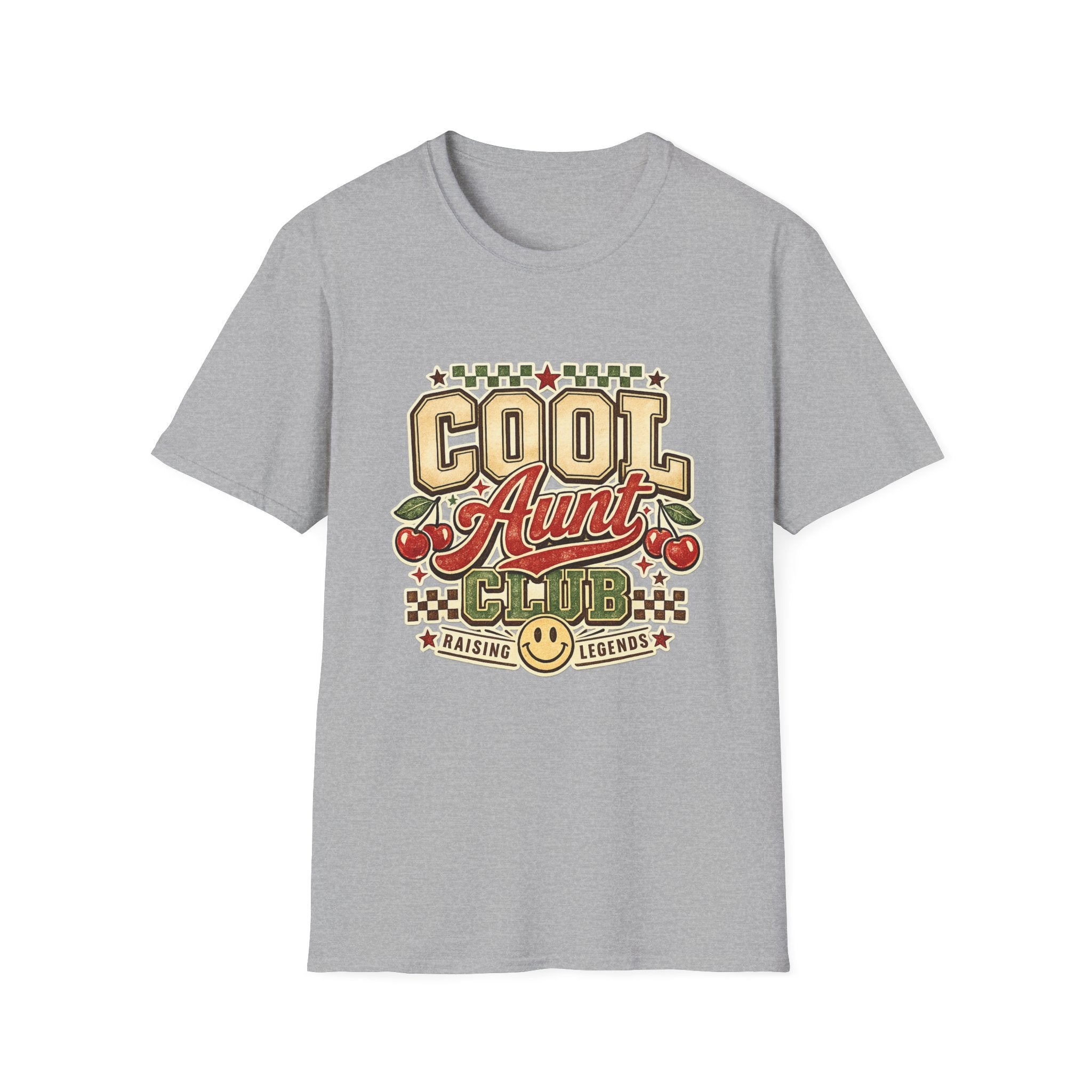Cherries Pop T-Shirt Aunt Club Vintage Cherry Graphic Tee for Fun-Loving Aunts