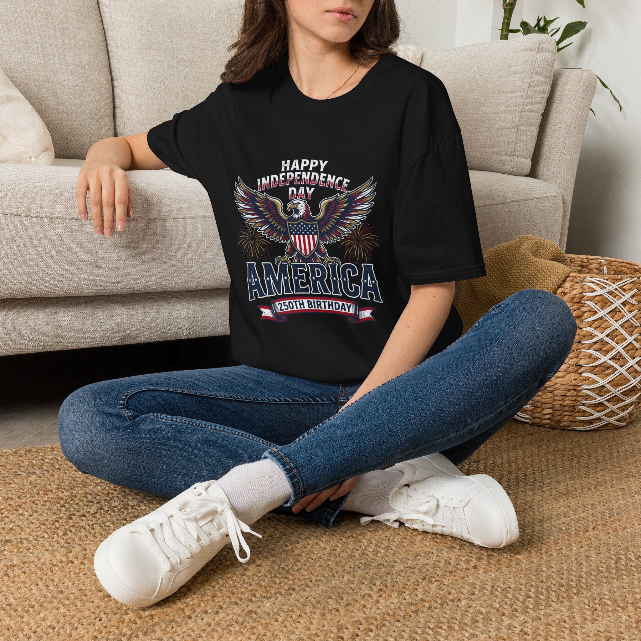 4th of July Independence Day Tee Eagle T-Shirt — "Happy Independence Day" USA Patriotic Tee