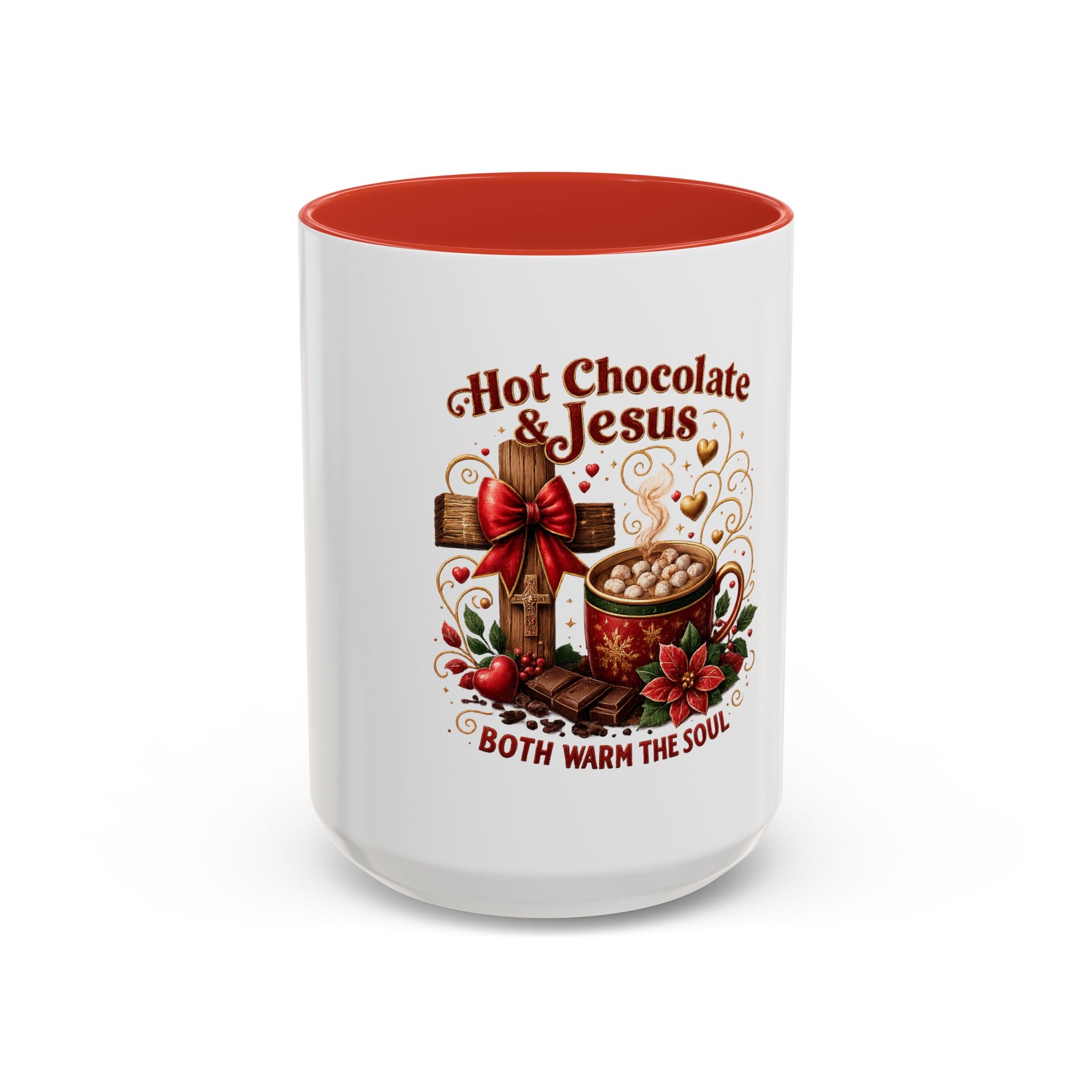 Hot Chocolate & Jesus Mug — "Both Warm the Soul" Accent Coffee Mug