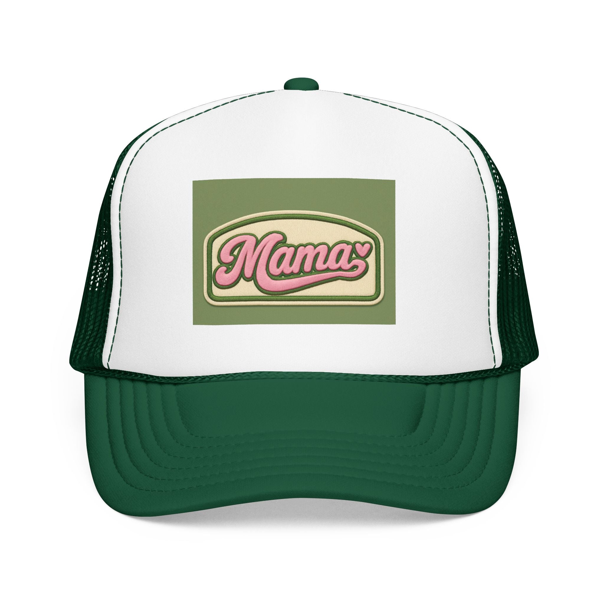 Mama  Hat — Vintage Script Foam Cap for Moms