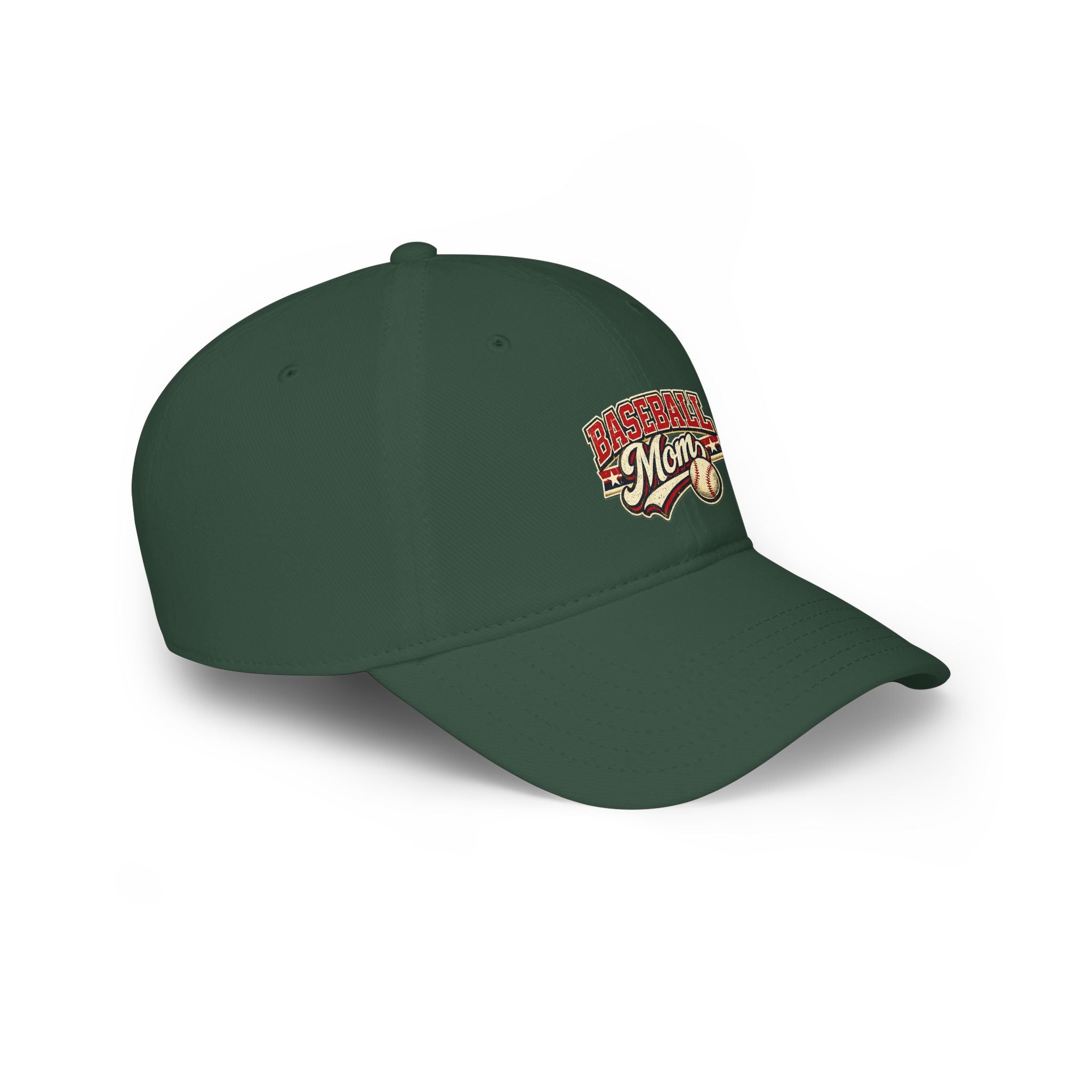 Baseball Mom hat – Low Profile Red Baseball Hat with 'Baseball Mom' Retro Logo