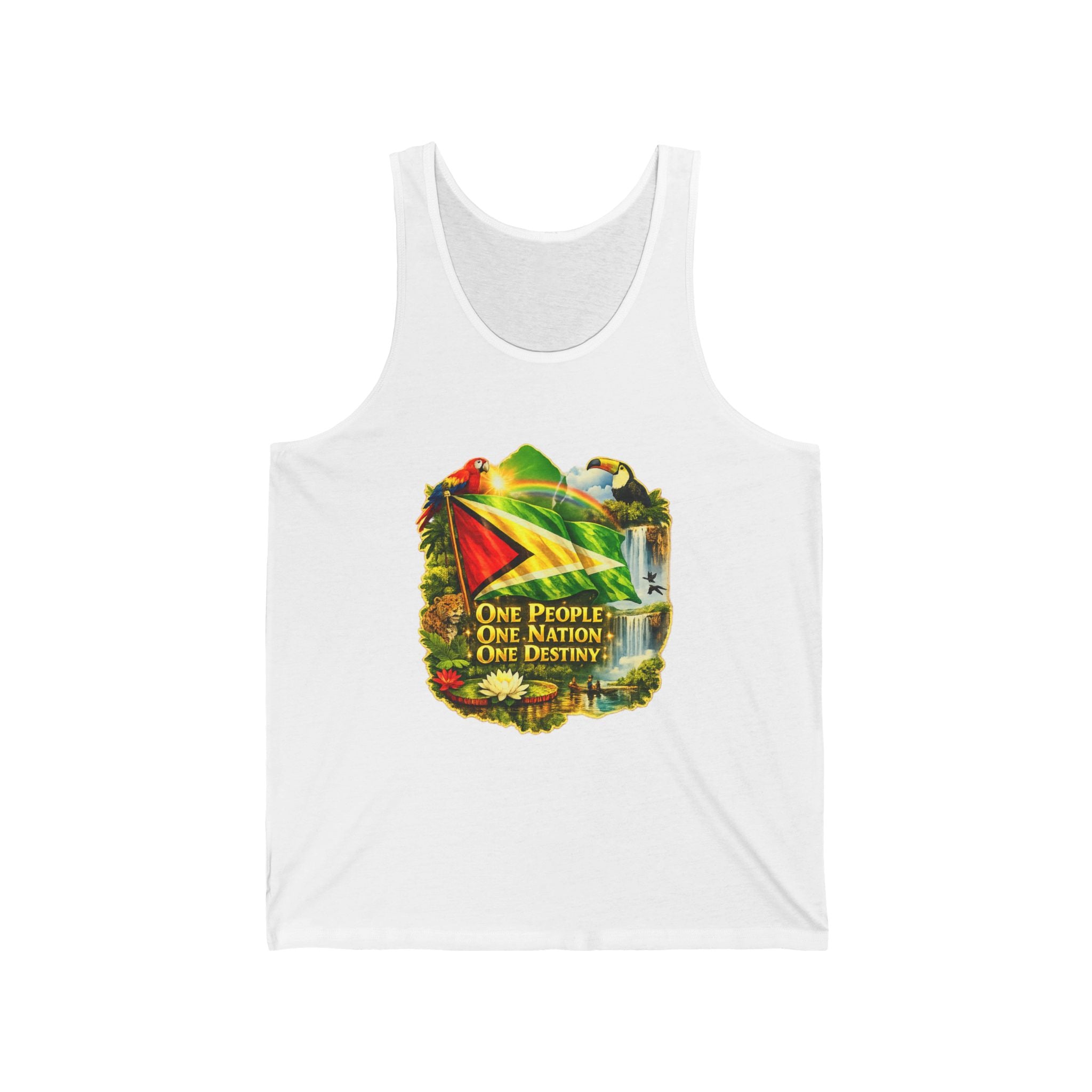 Tank Top  vest Guyana flag design — "One People, One Nation, One Destiny" Patriotic Jersey