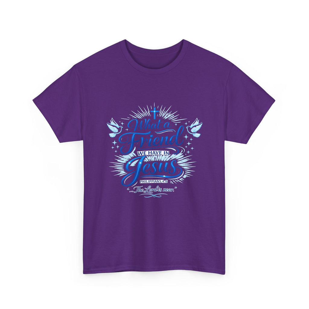 Christian Tee — “What a Friend We Have in Jesus” Inspirational Faith T-Shirt