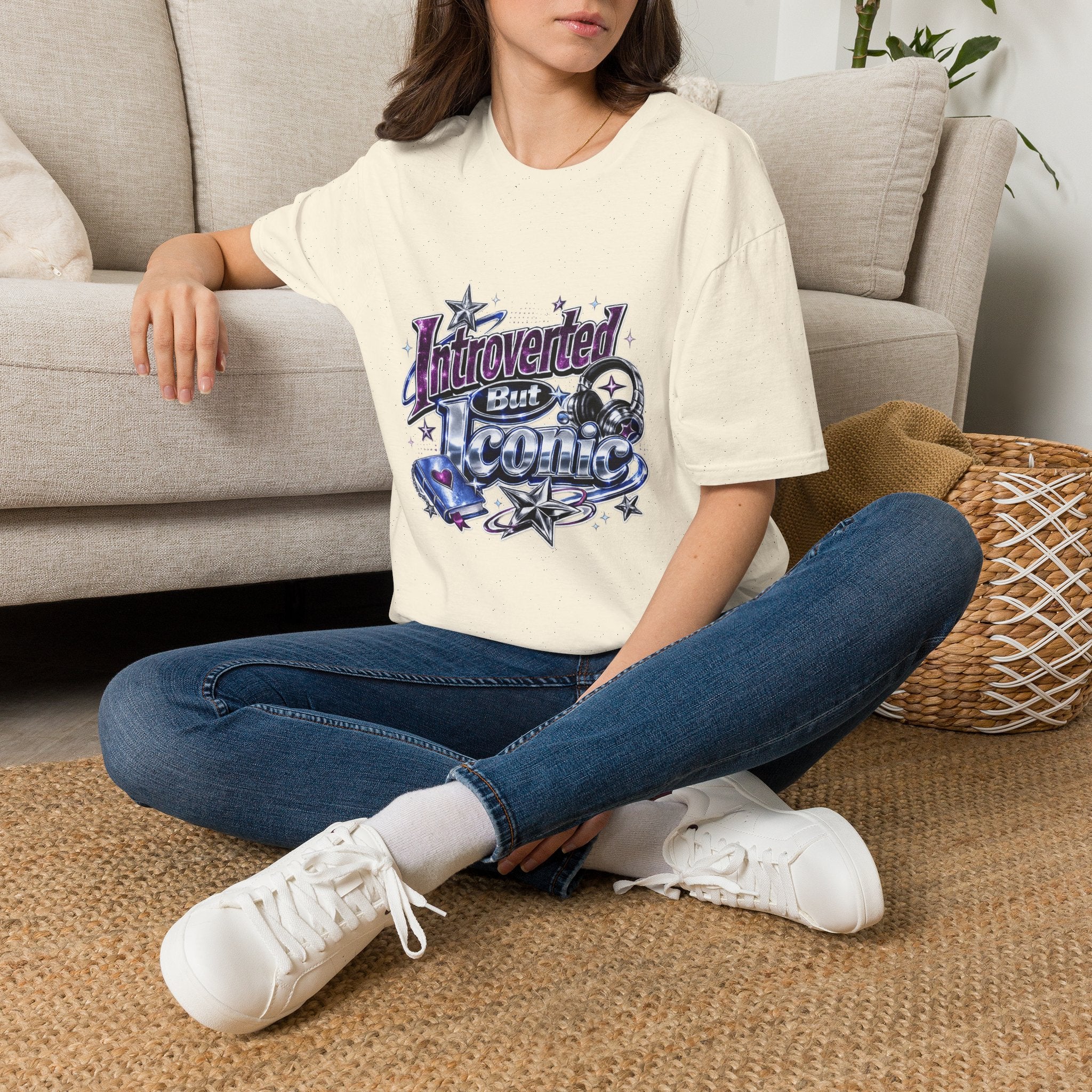 Introverted But Iconic T-Shirt – Retro Star Graphic Tee for Quiet Confidence