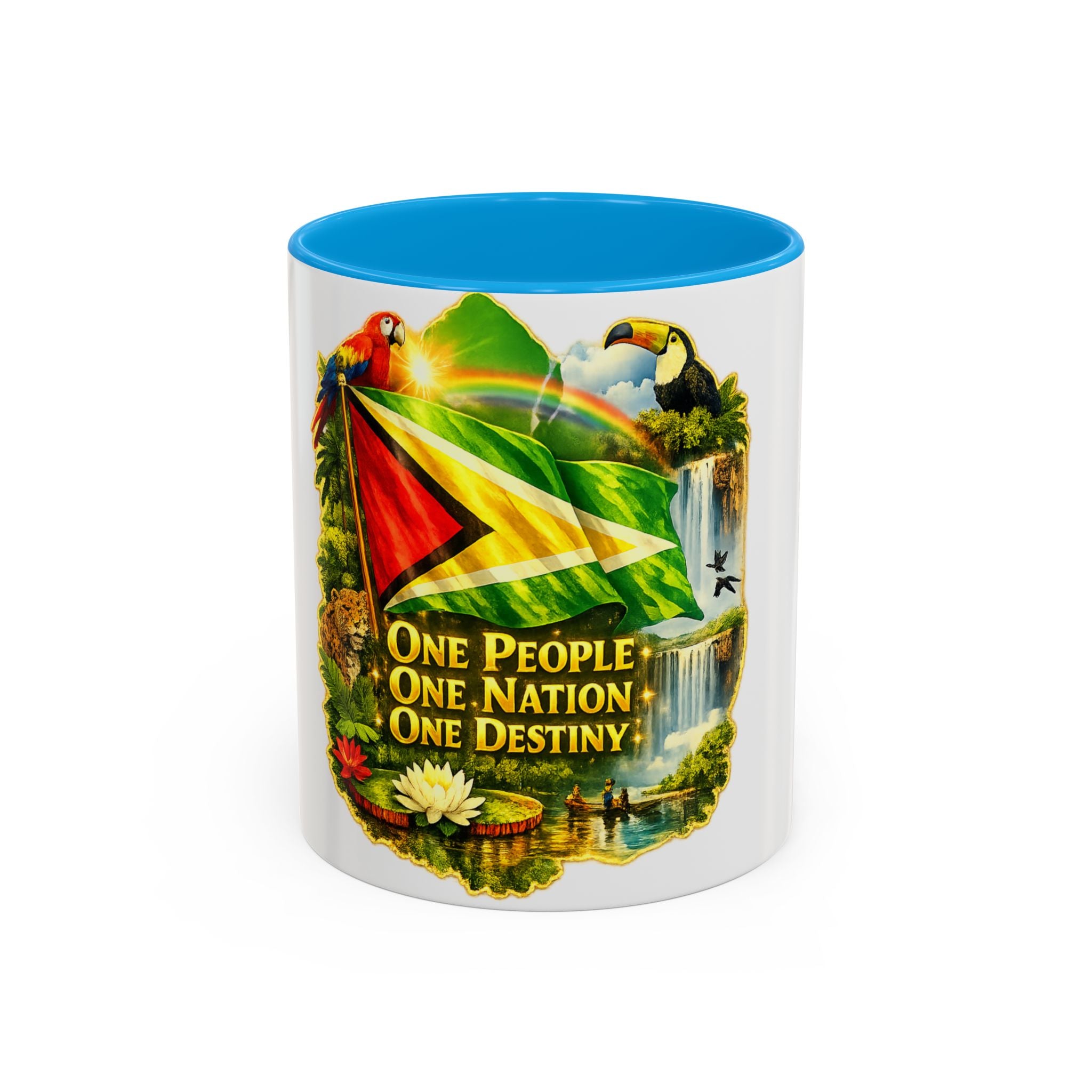 Coffee Mug souvenir that represents Guyana – "One People, One Nation, One Destiny" 11oz/15oz