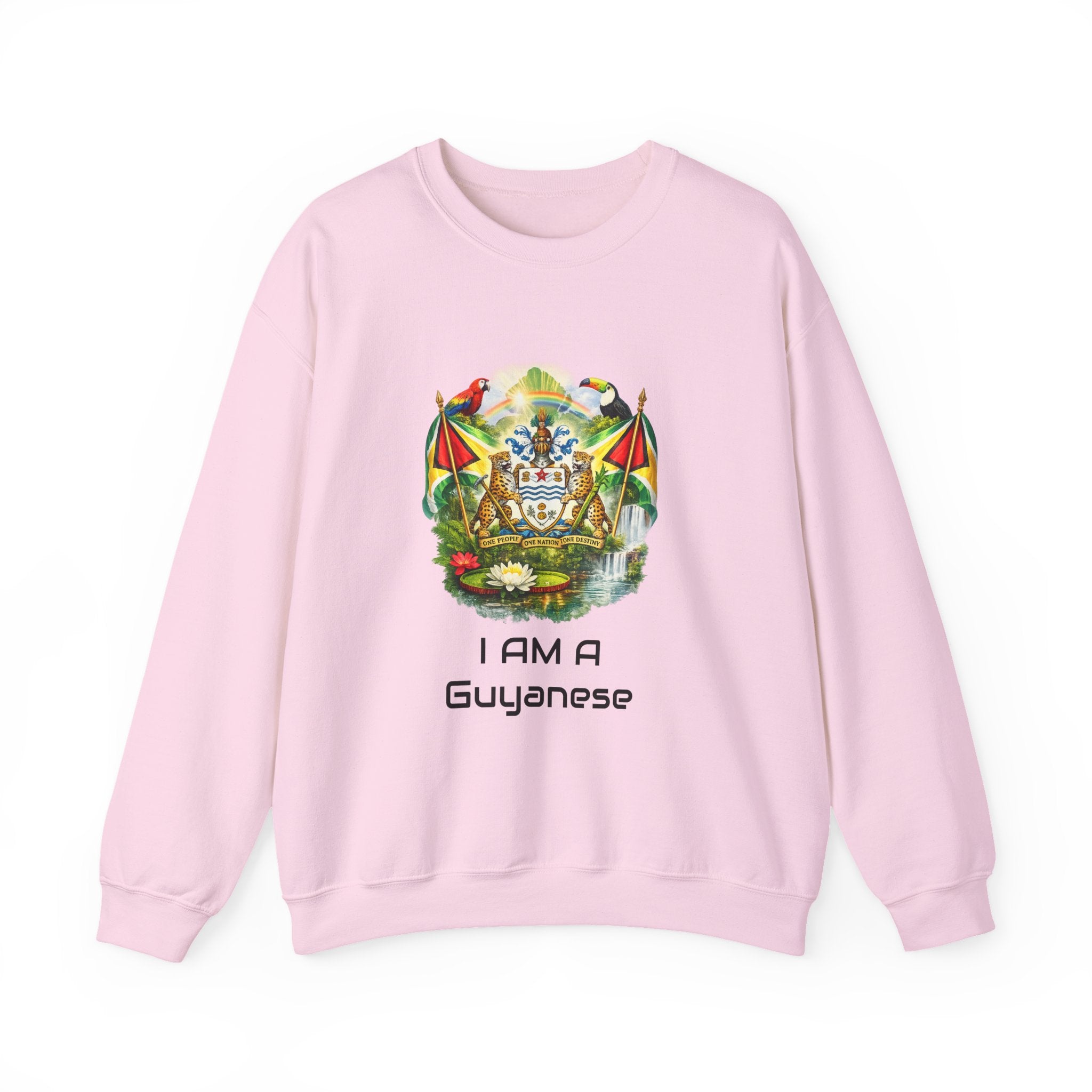 Guyana Flag Crewneck Sweatshirt — "One People One Nation One Destiny" Tropical Pride