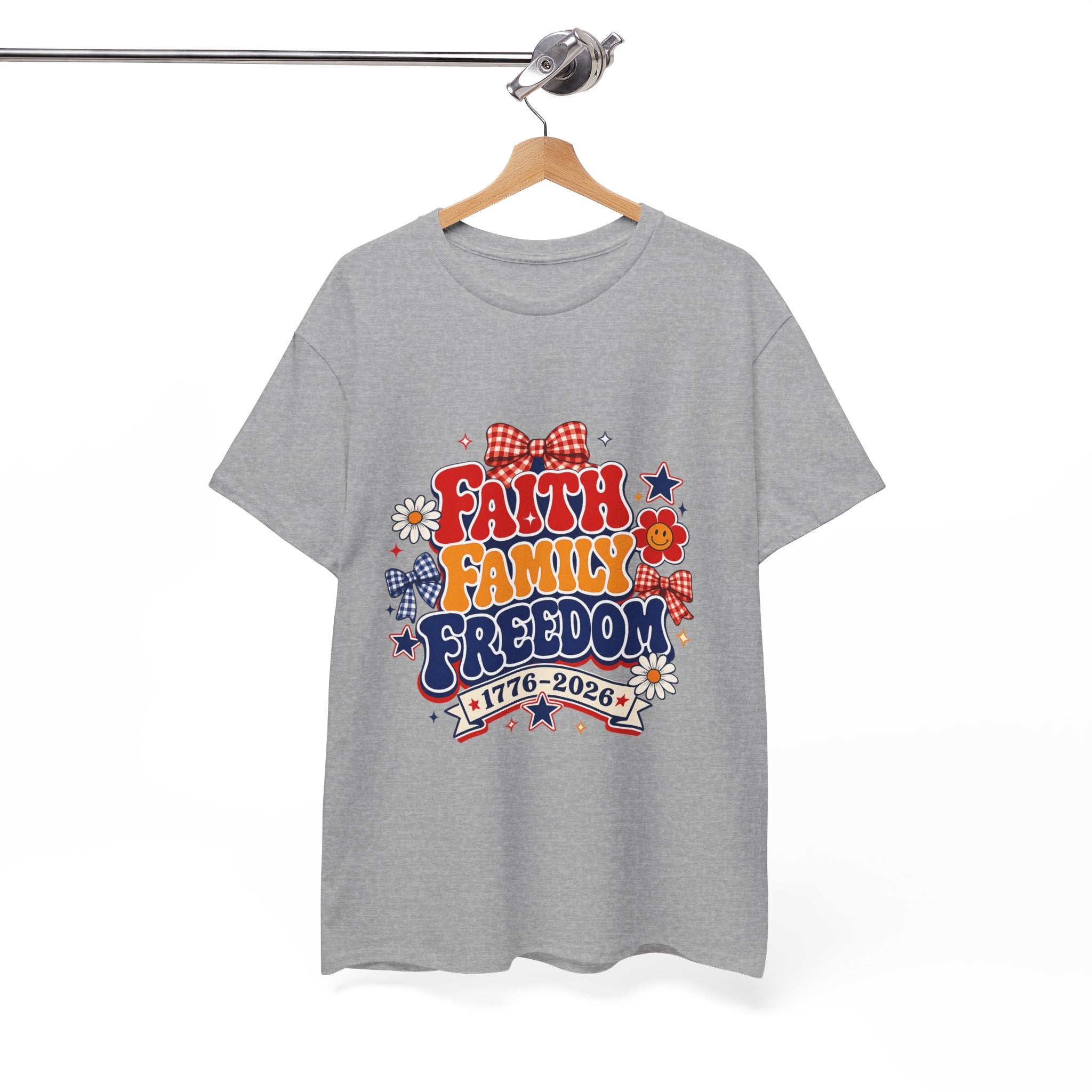 Fourth of July t-shirts - Faith Family Freedom 1776-2026 Patriotic T-Shirt — 4th of July Americana Tee