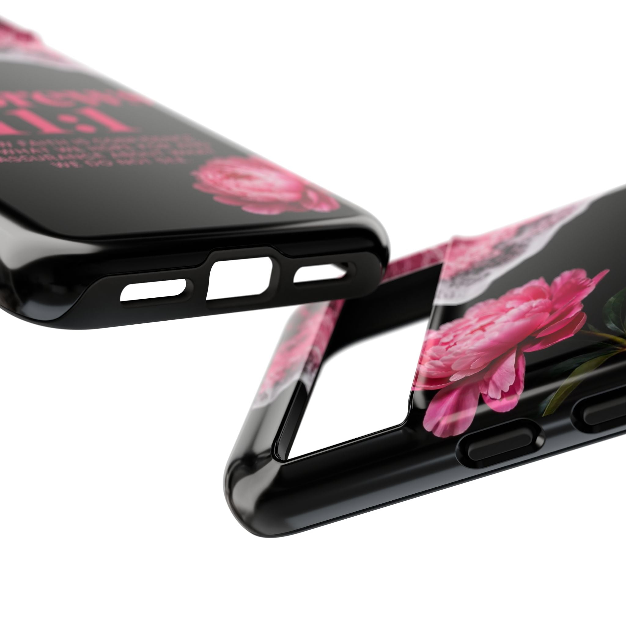 Bible Verses phone case -  Hebrews 11:1 Faith Phone Case — Pink Floral Scripture iPhone Cover