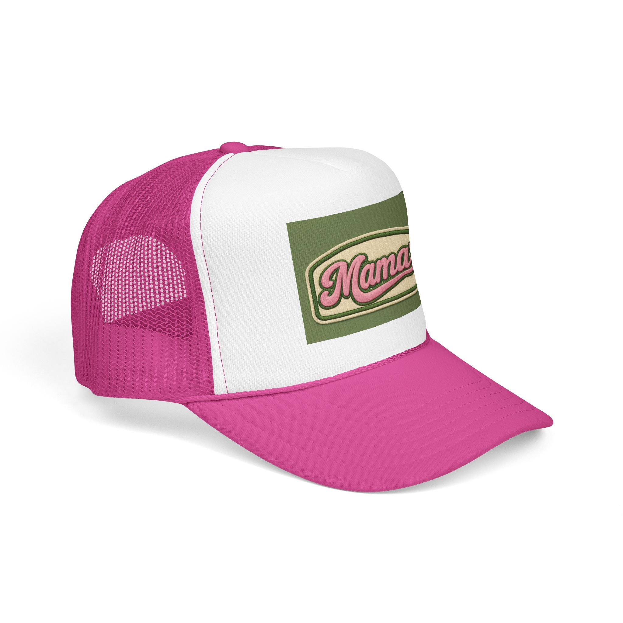Mama  Hat — Vintage Script Foam Cap for Moms