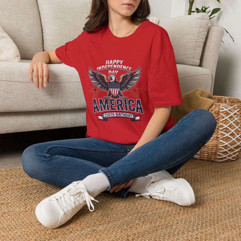 4th of July Independence Day Tee Eagle T-Shirt — "Happy Independence Day" USA Patriotic Tee
