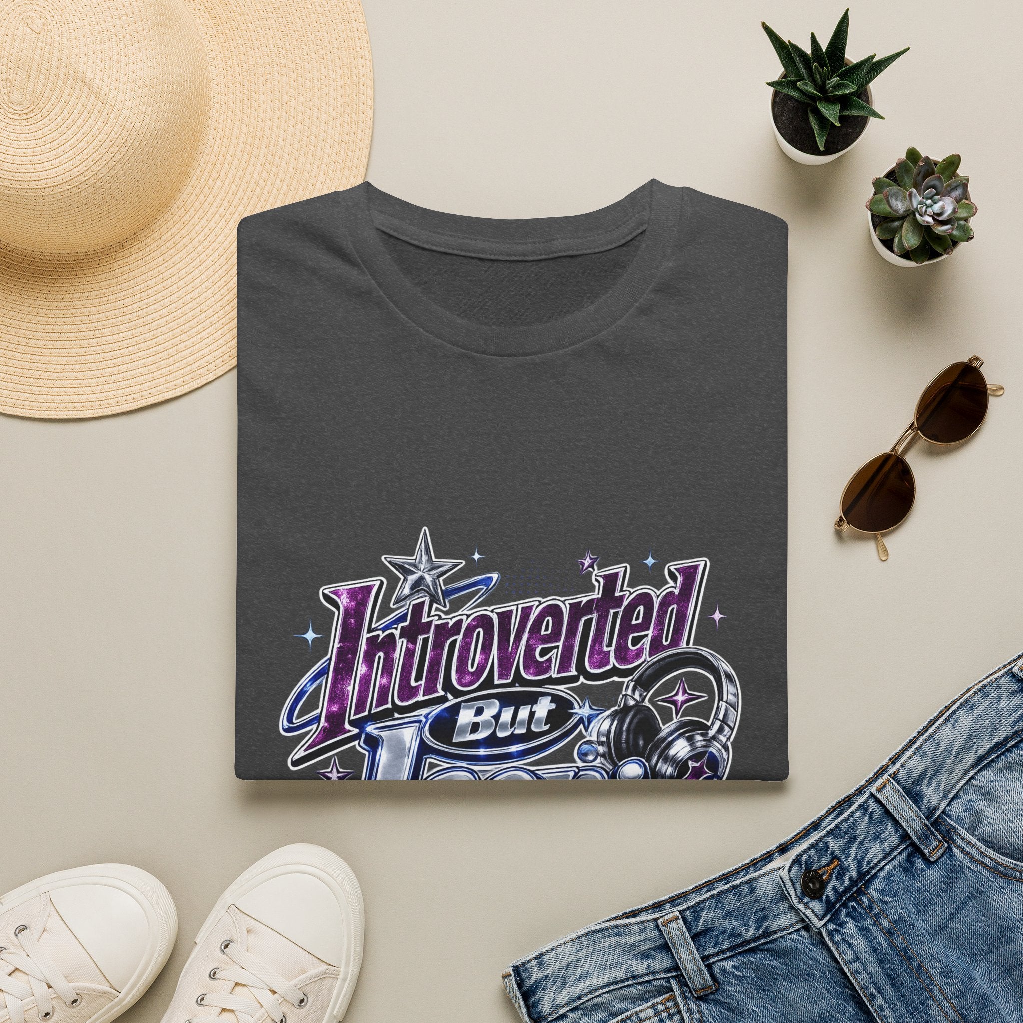 Introverted But Iconic T-Shirt – Retro Star Graphic Tee for Quiet Confidence