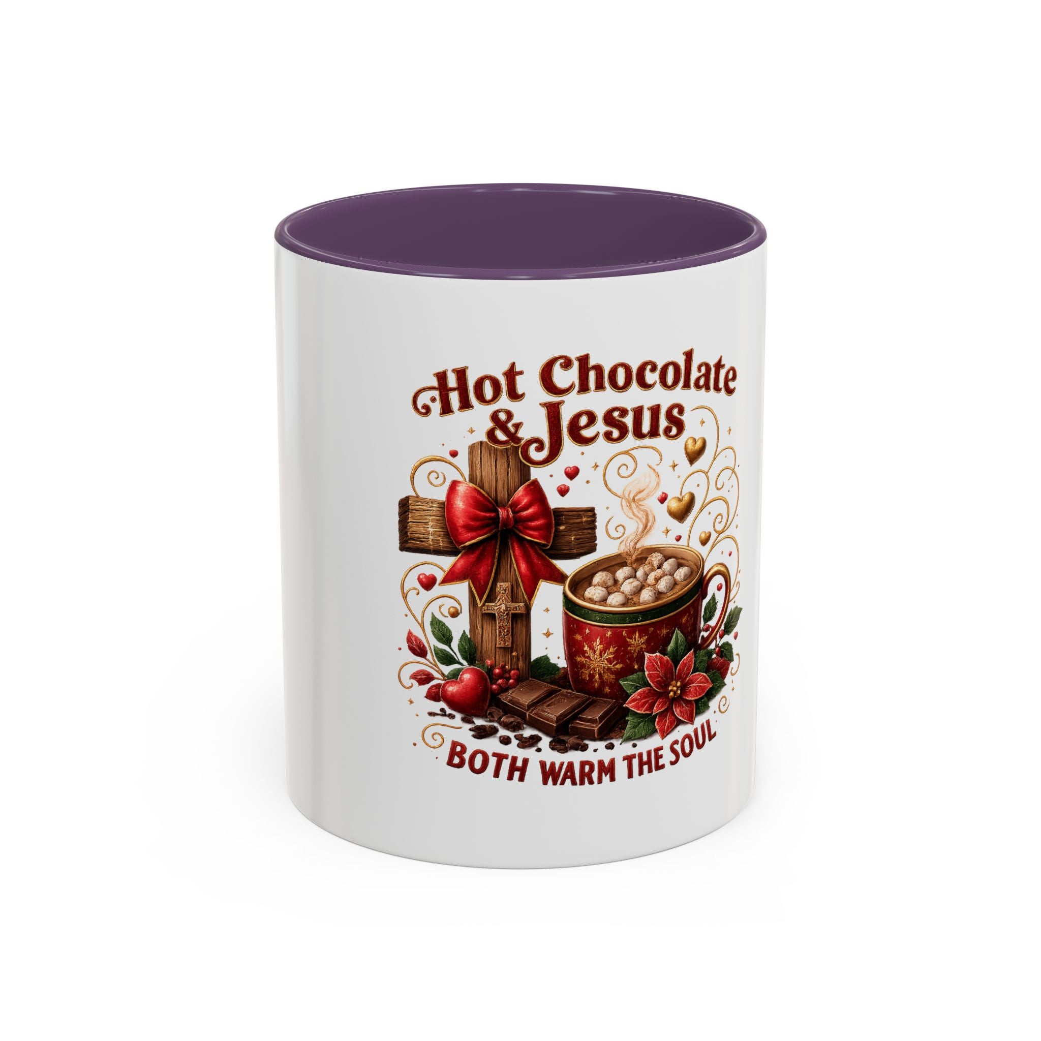 Hot Chocolate & Jesus Mug — "Both Warm the Soul" Accent Coffee Mug
