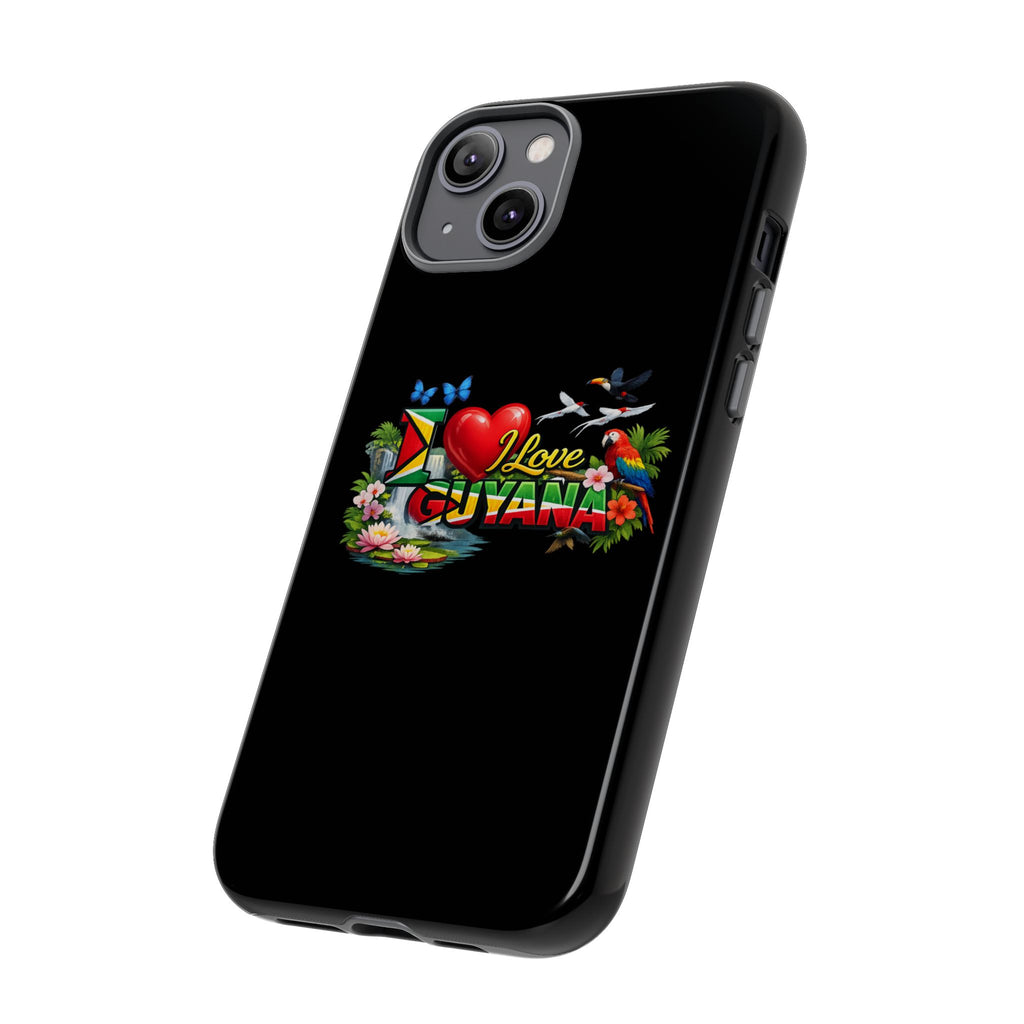 Phone case I Love Guyana Phone Case — Tough Protective Tropical Flag Design