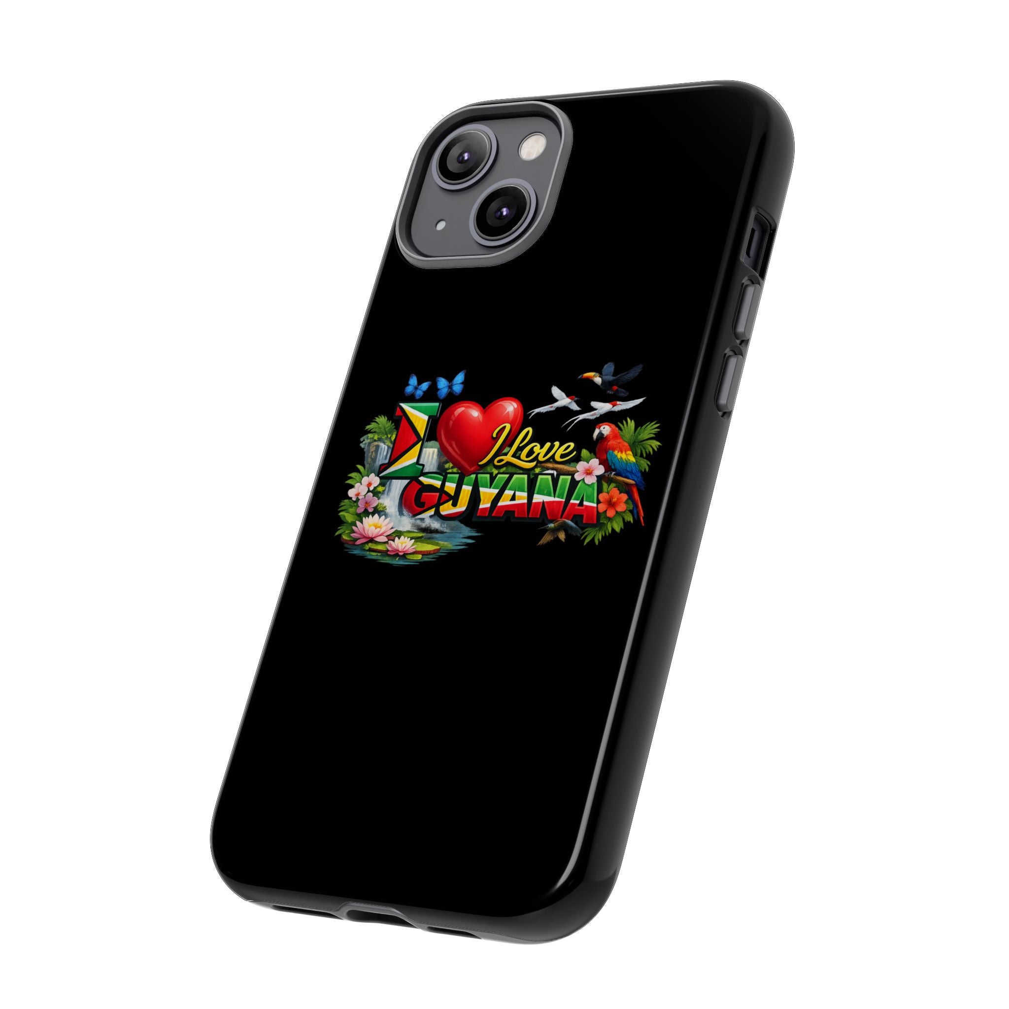 Phone case I Love Guyana Phone Case — Tough Protective Tropical Flag Design