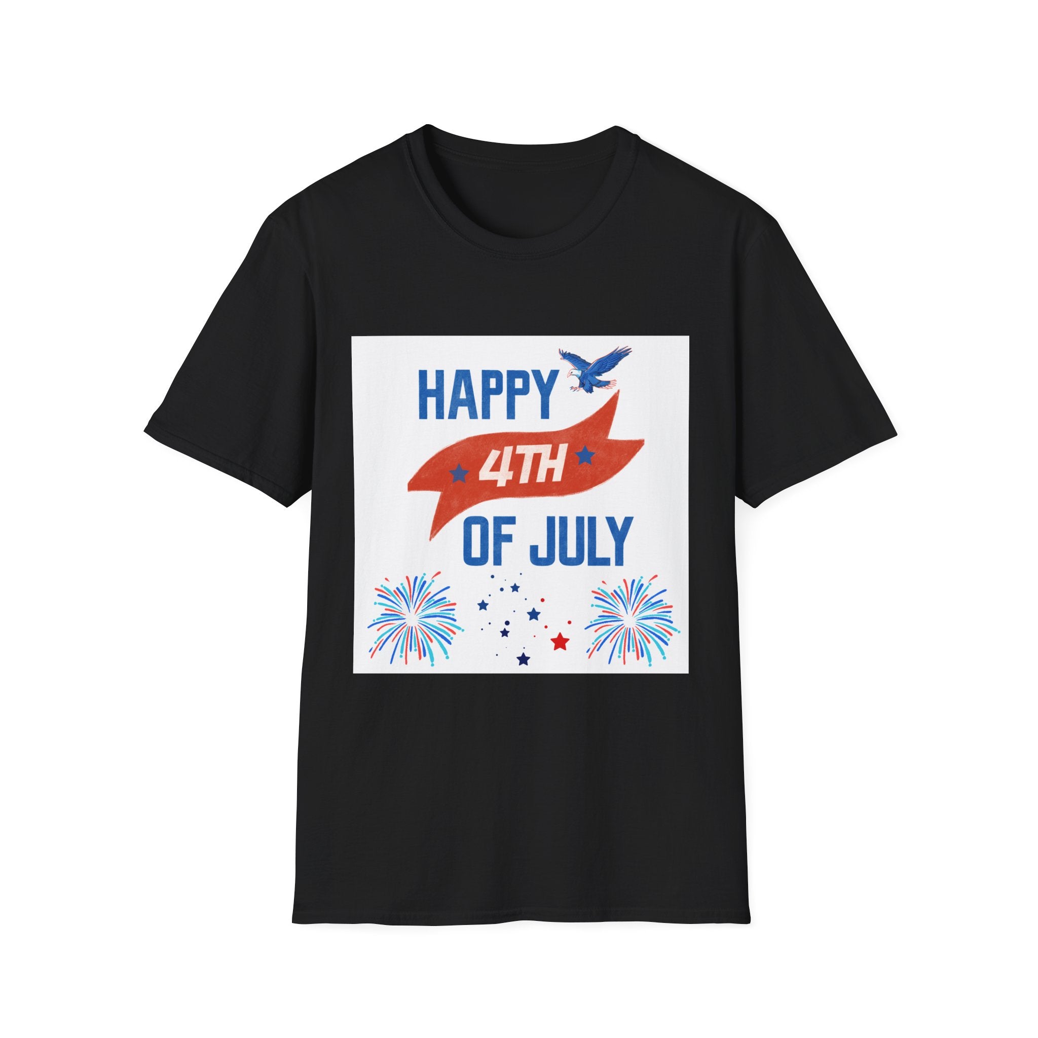 Happy 4th of July Eagle T-Shirt | Patriotic Fireworks Tee