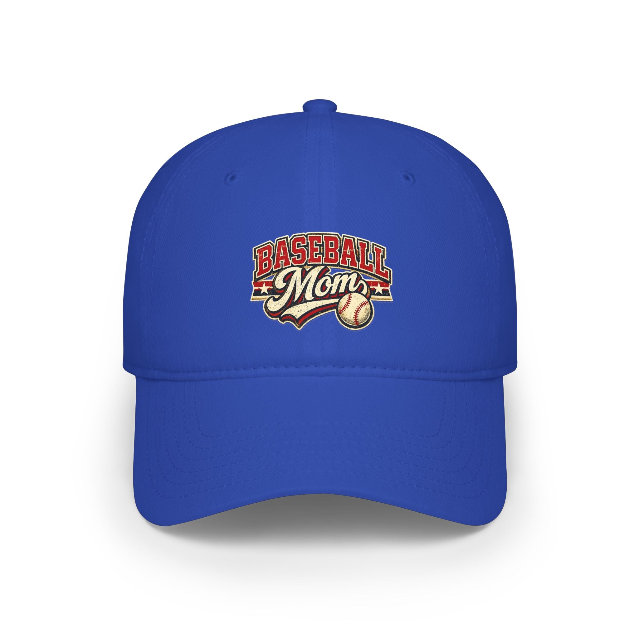 Baseball Mom hat – Low Profile Red Baseball Hat with 'Baseball Mom' Retro Logo