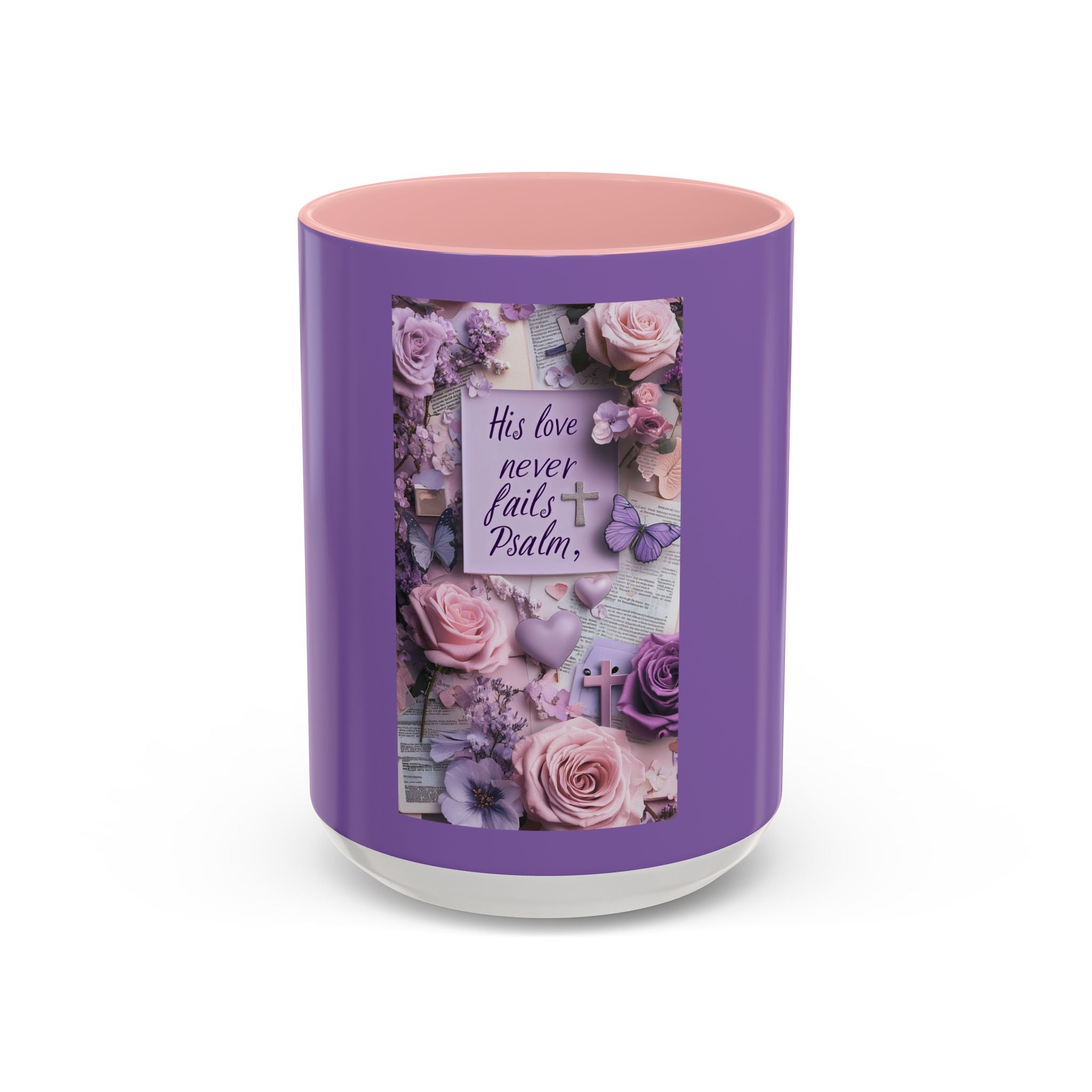 Coffee Mug — Floral Psalm Accent Mug (11/15 oz)