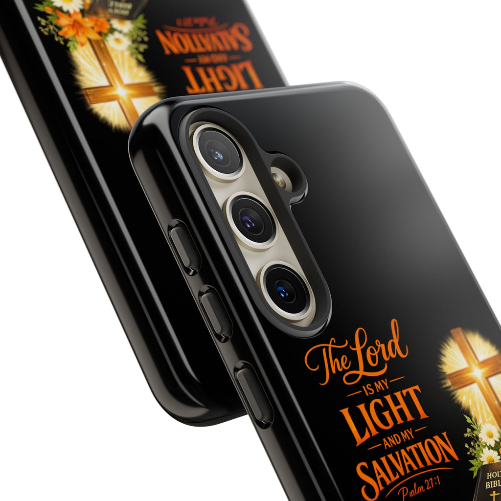 Christian Phone Case — "The Lord Is My Light and My Salvation" Bible Verse Design